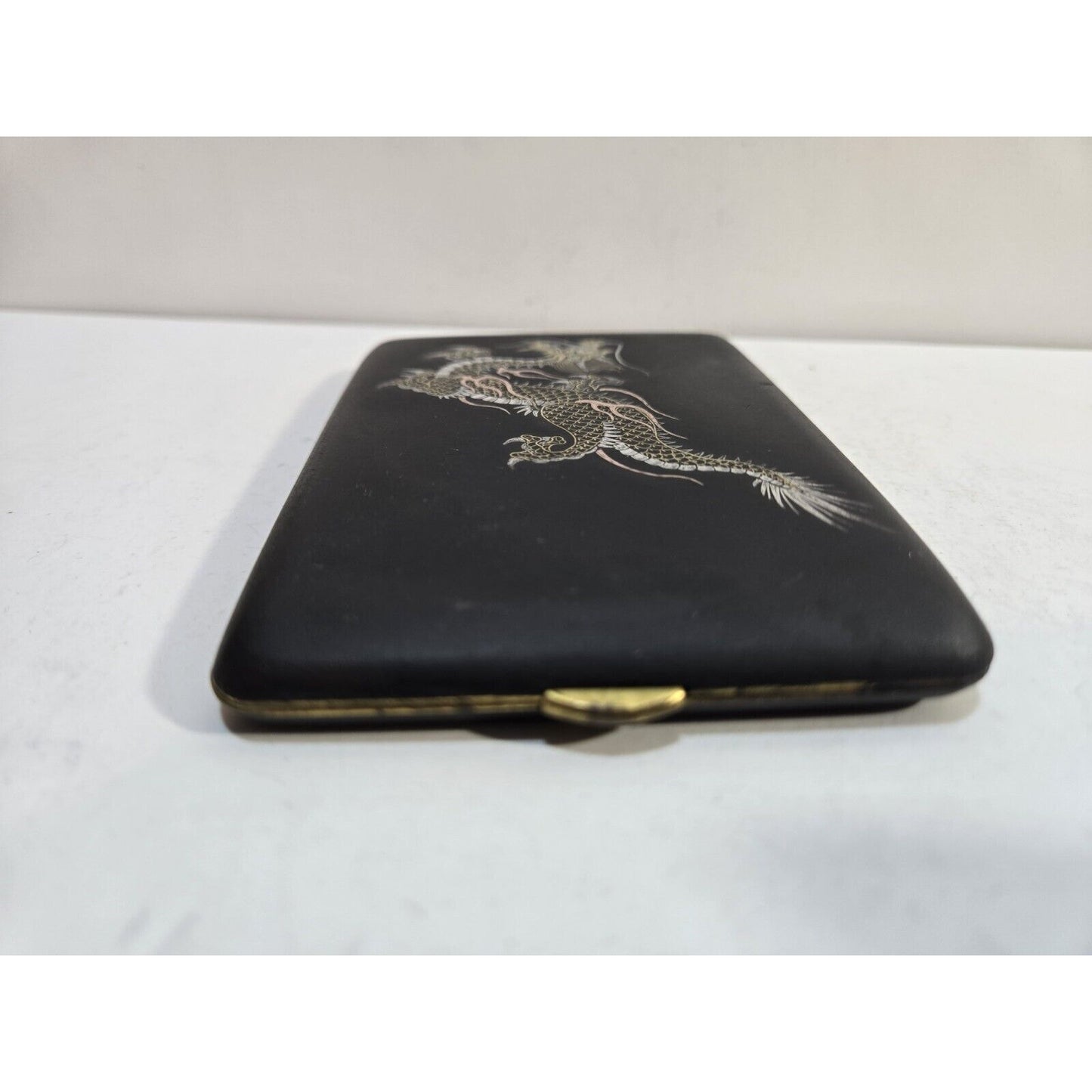 Dragon ANTIQUE Japan Komai Damascene K24 GOLD, SILVER Cigarette Case 7303/2