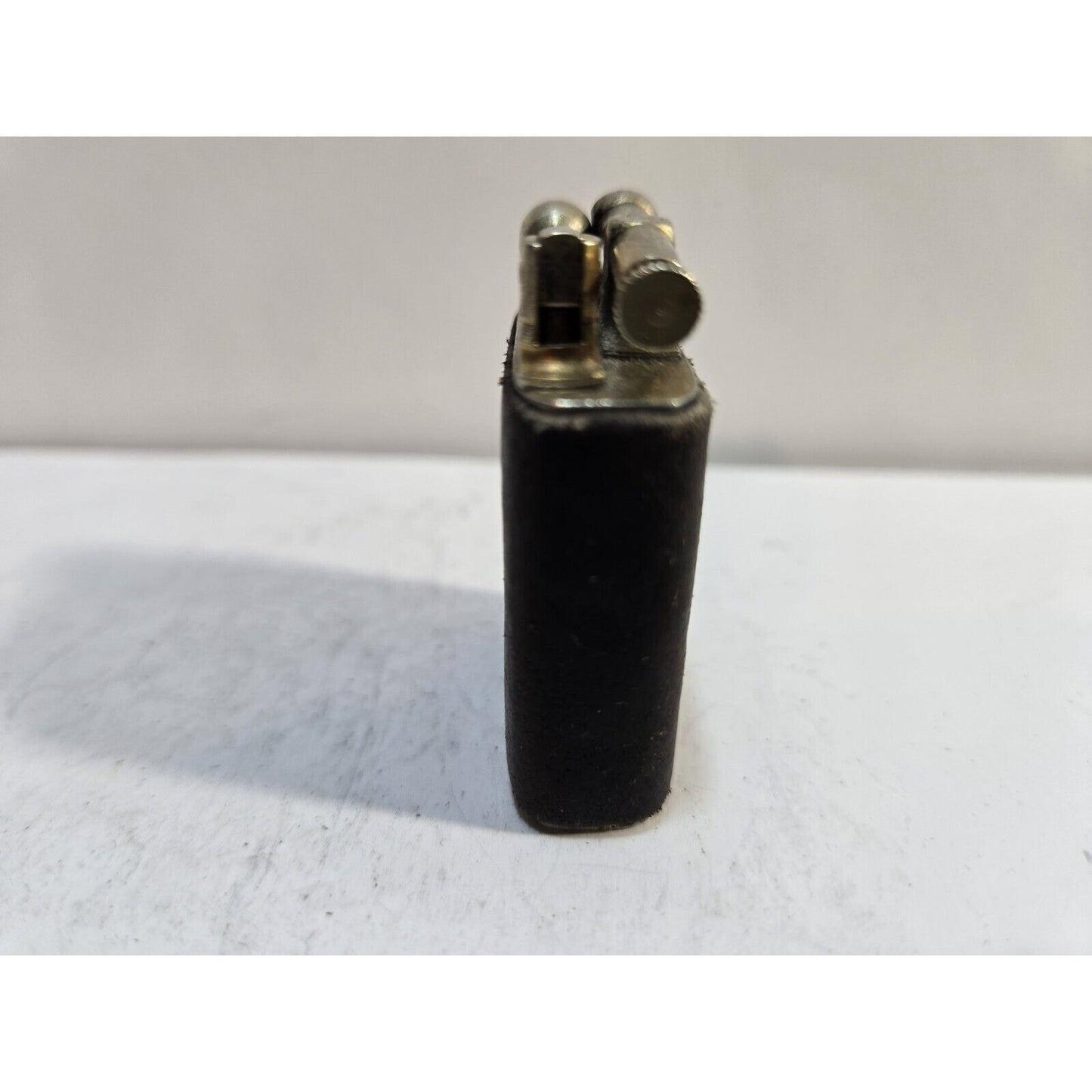 Vintage Working CLARK 18Kt Gold Electro Plate Ostrich Skin Wrapped Lighter