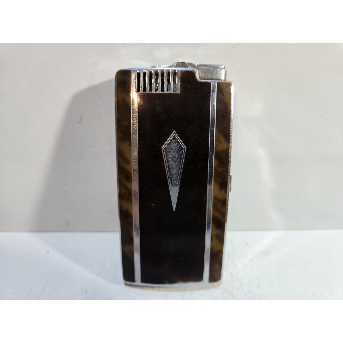 Vintage Working Ronson Pal Cigarette Case Enamel Silver Tone LIGHTER 6819/14