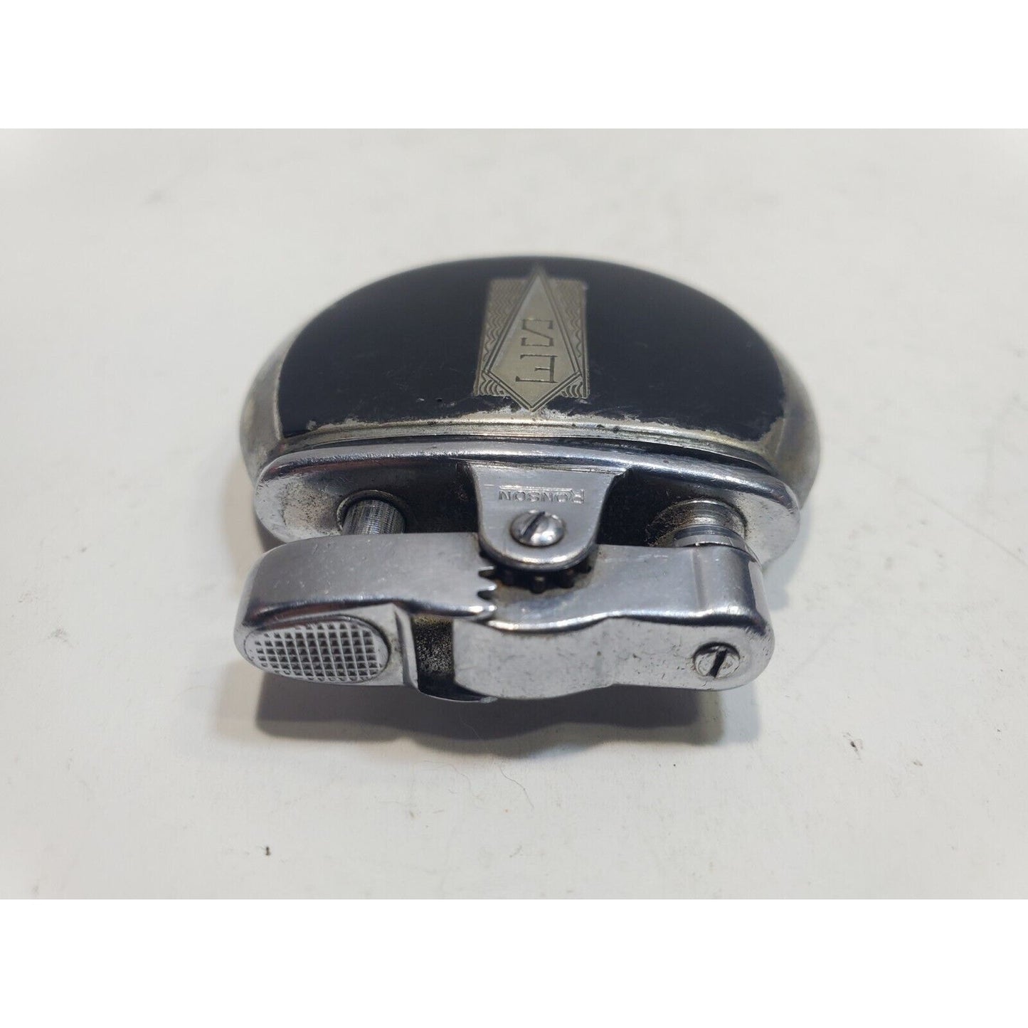 Vintage Working 1930's Ronson Rondette Enamel & Silver Tone Lighter 6439/26