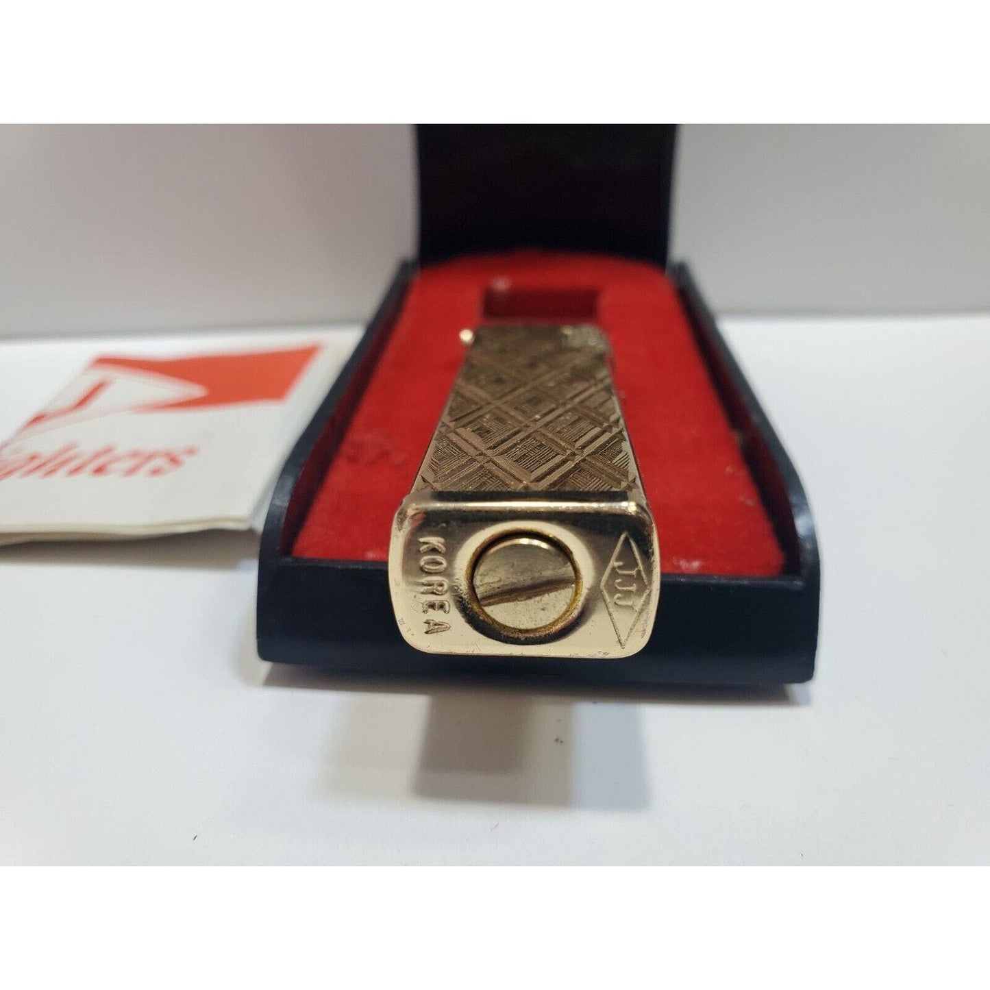 Working Vintage JJJ Lighter - Diamond Pattern Imperial / Original Box 6510/24