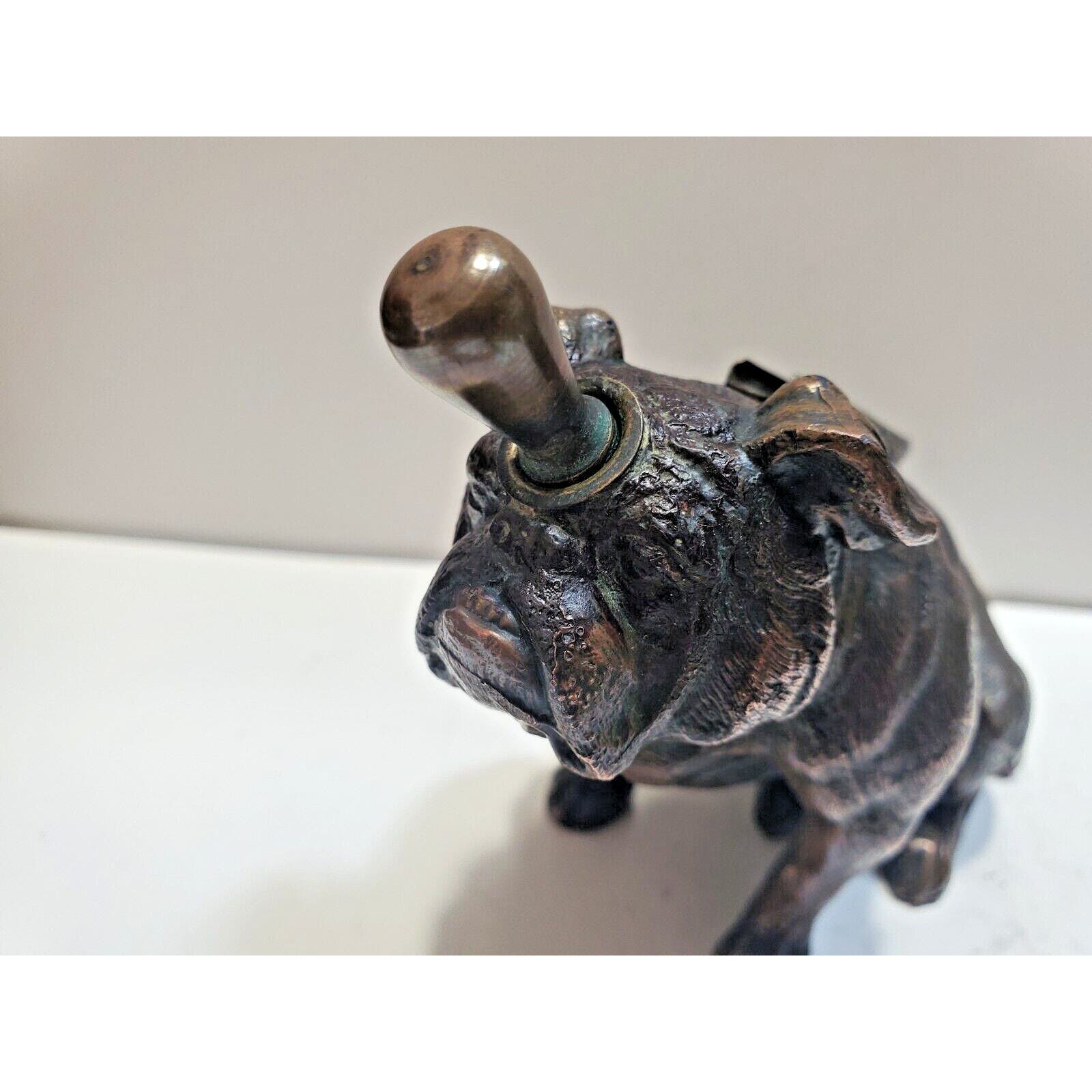 Vintage Bulldog Lighter Ronson Art Metal Works 1930s Original