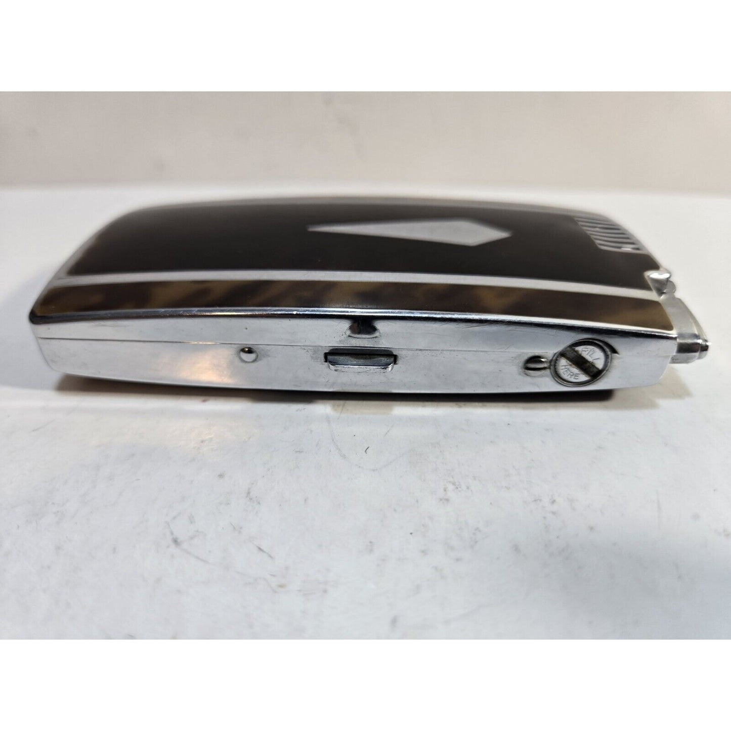 Vintage Working Ronson Pal Cigarette Case Enamel Silver Tone LIGHTER 6819/14