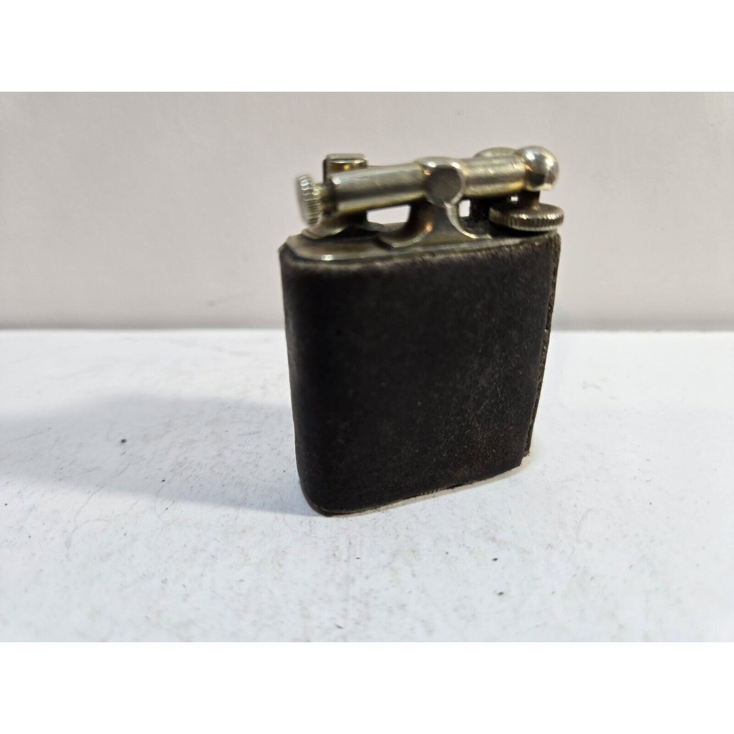 Vintage Working CLARK 18Kt Gold Electro Plate Ostrich Skin Wrapped Lighter