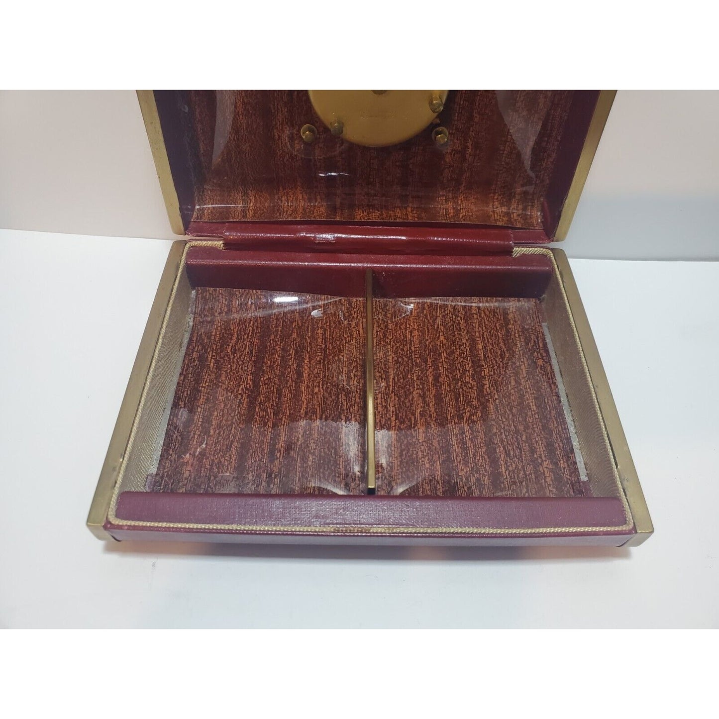 Unique Antique Leather Wrapped Cigarette / Cigar Box With WORKING Clock 6889/4