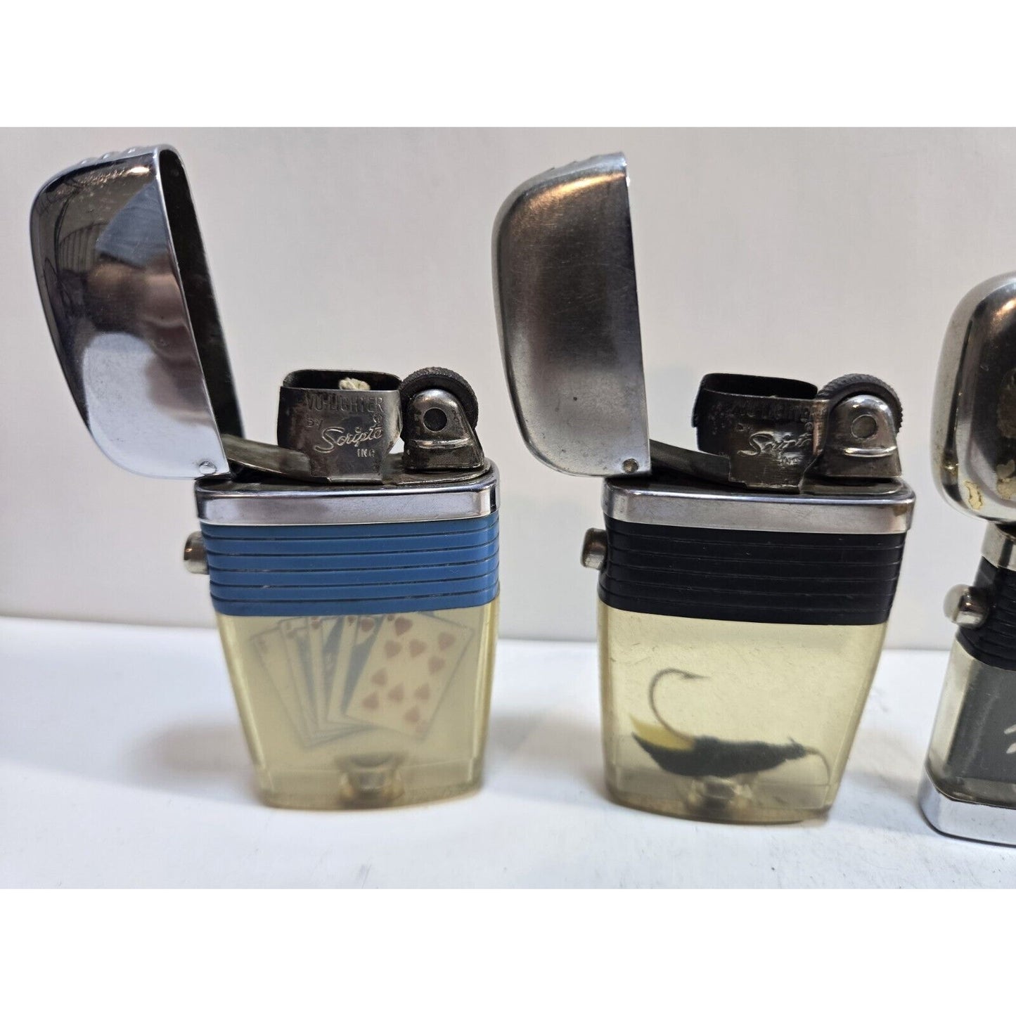 Lot of 3 Scripto VU Vintage Lighters 6990/35