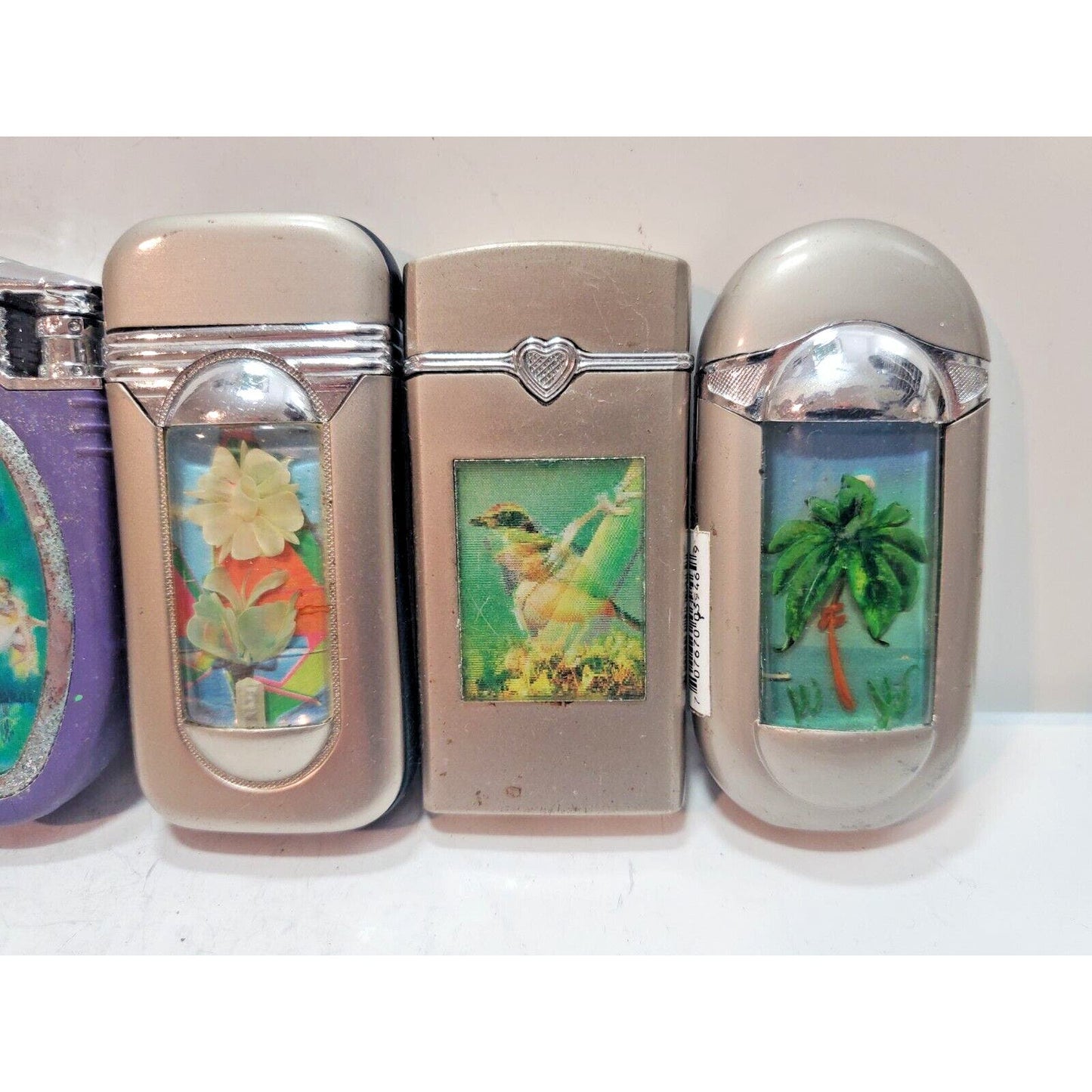 Working Lot Of 5 Unique Vintage Butane Lighters 6285/35