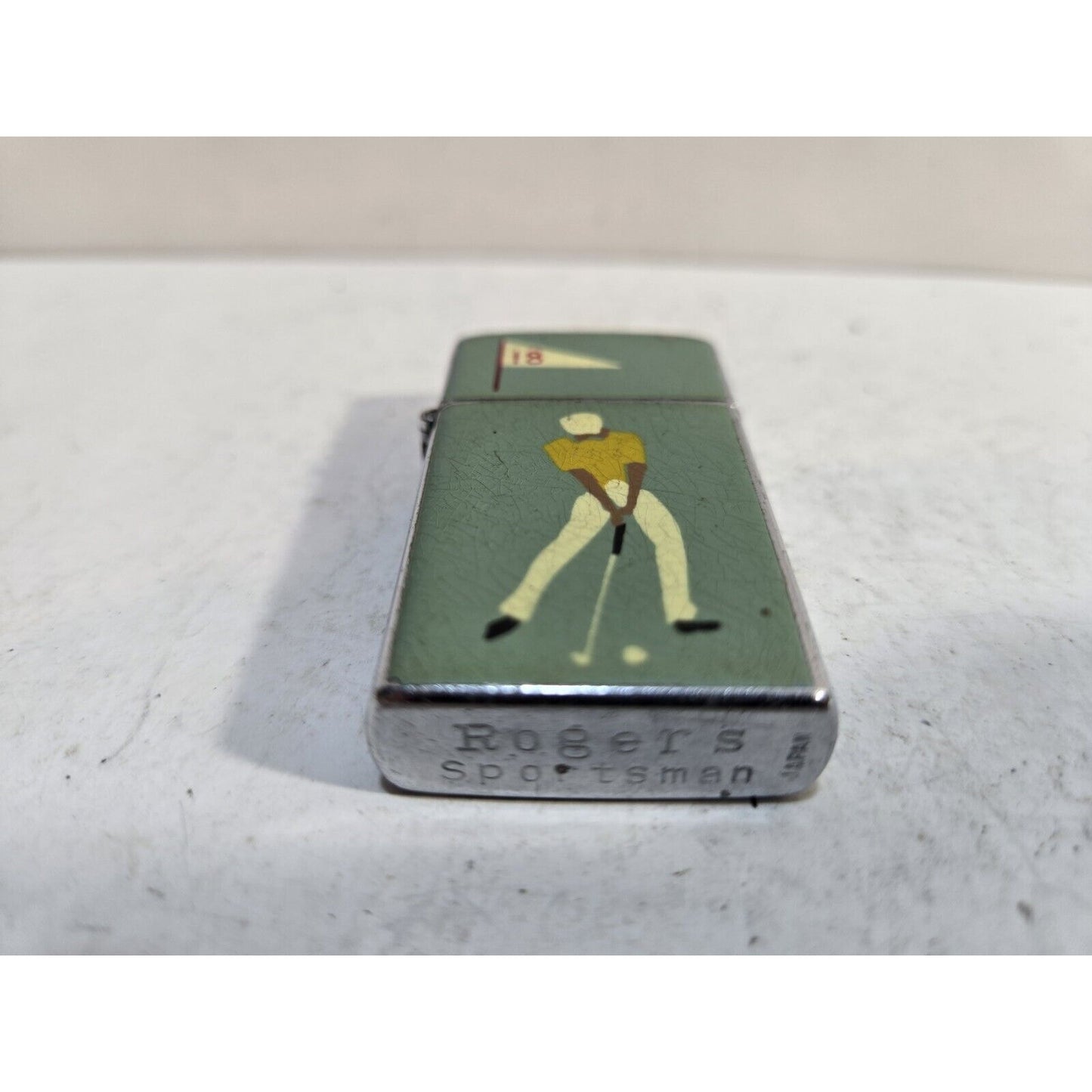Working Vintage Rogers Lighter Golfer on the 18th Hole Made In Japan 7258/30
