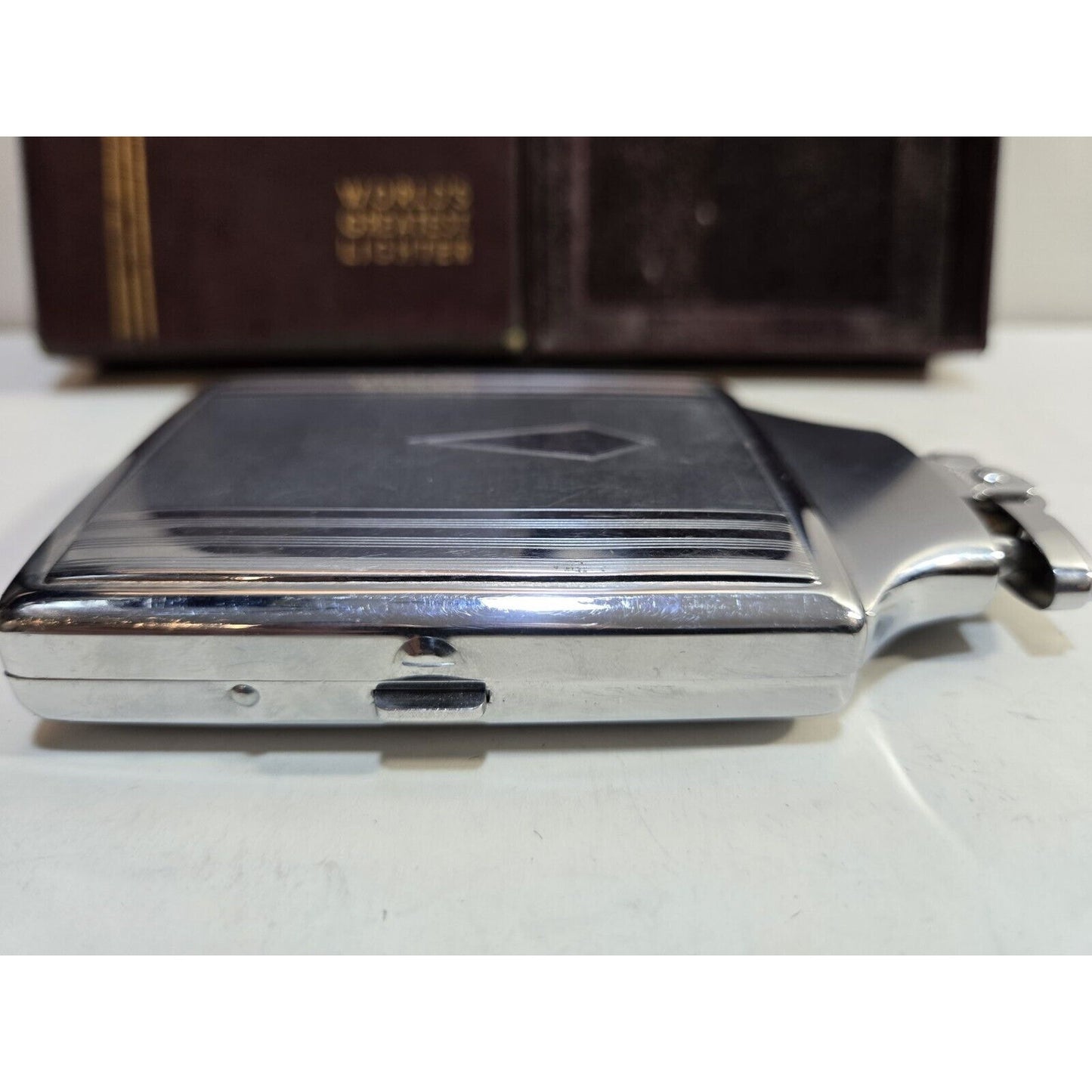 Working Ronson Mastercase Silver Cigarette Case Lighter, Original Box 7162/4