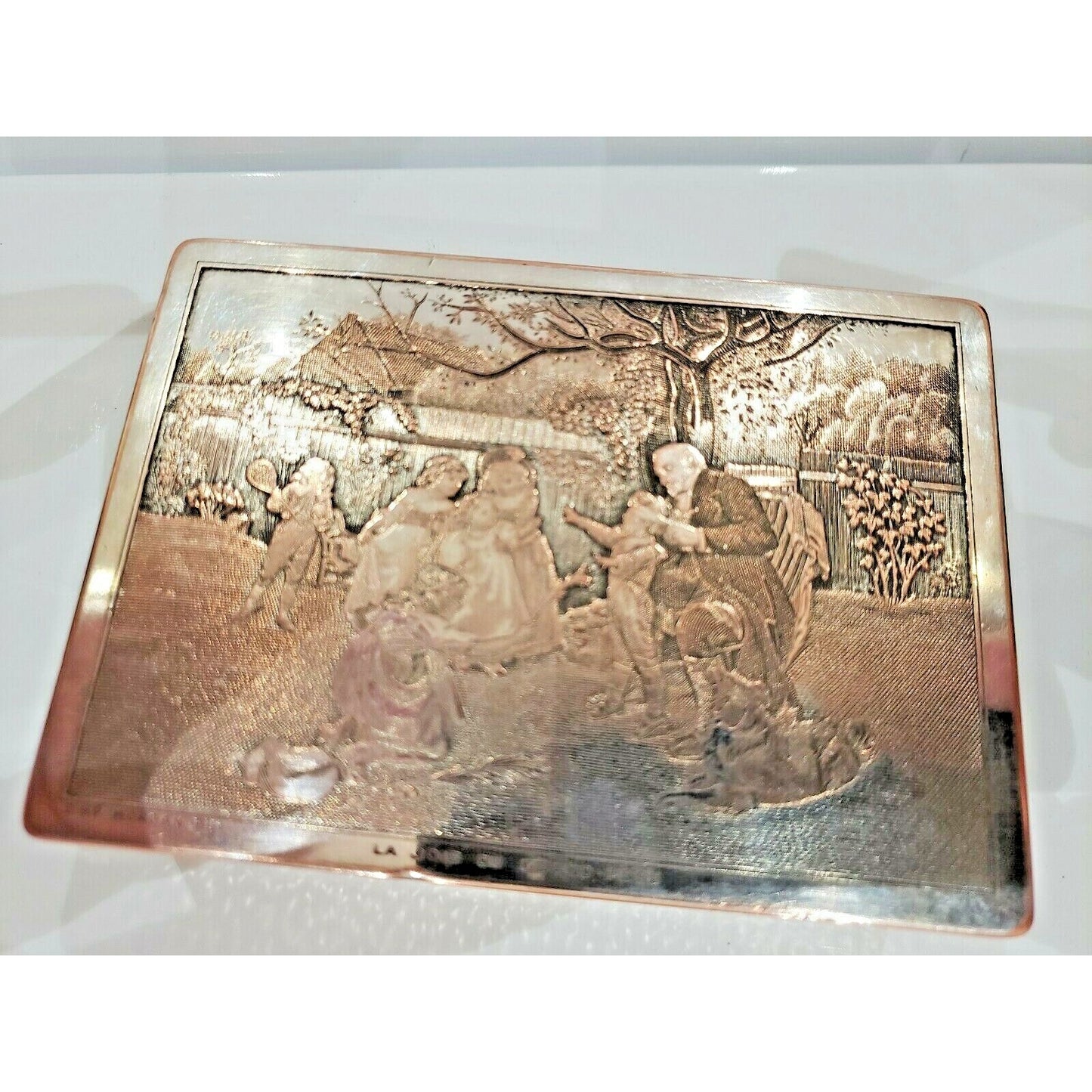Engraved Silver Cigarette Case / Humidor, Morgan Co, Germany 383/17