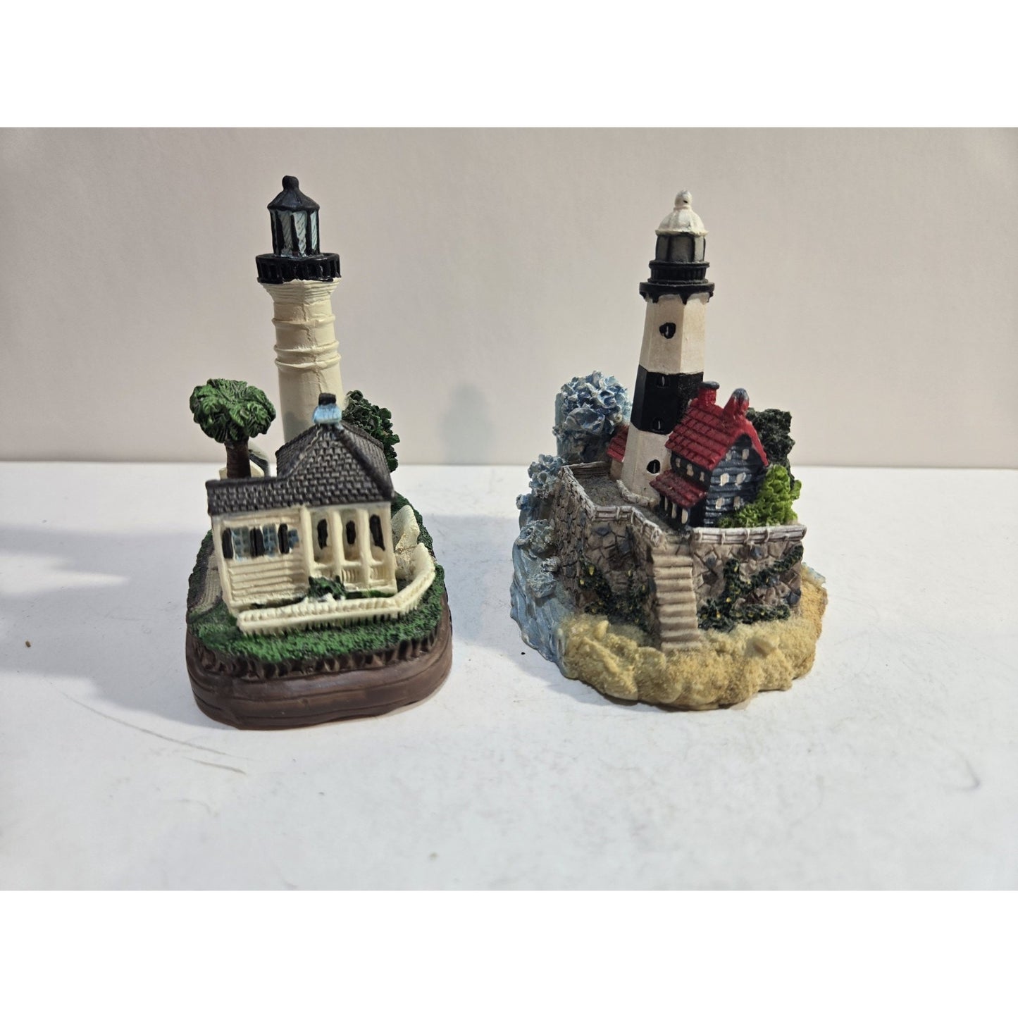 Lot Of 2 Ceramic Lighthouse Figurines