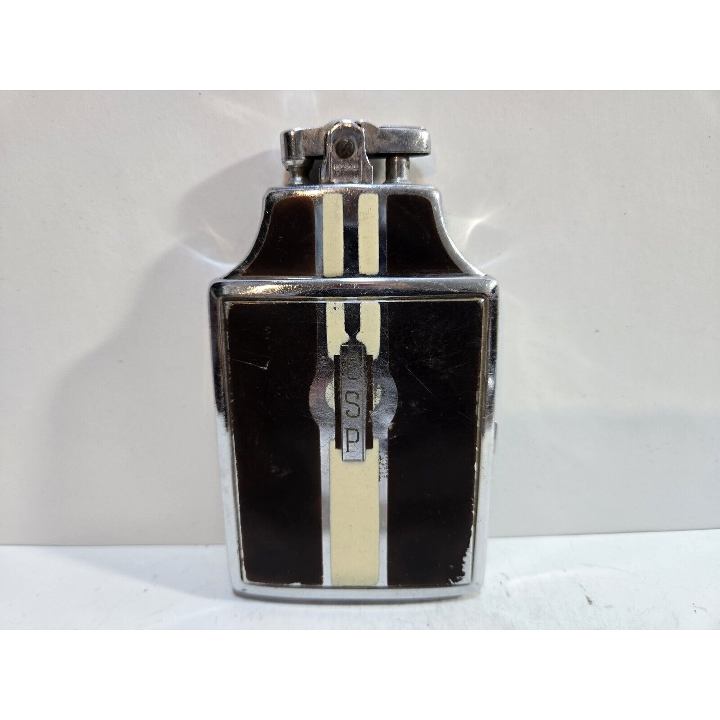 Working Ronson Mastercase Enamel, Silver Tone Cigarette Case Lighter 7161/14