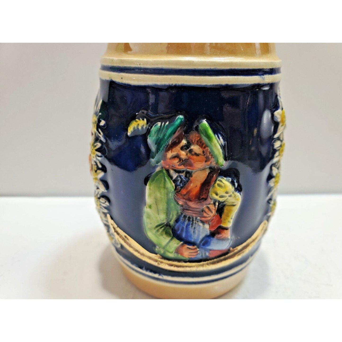 Working Vintage 1950's Gerz W. Germany Cobalt Beer Stein Table Lighter 6581/40