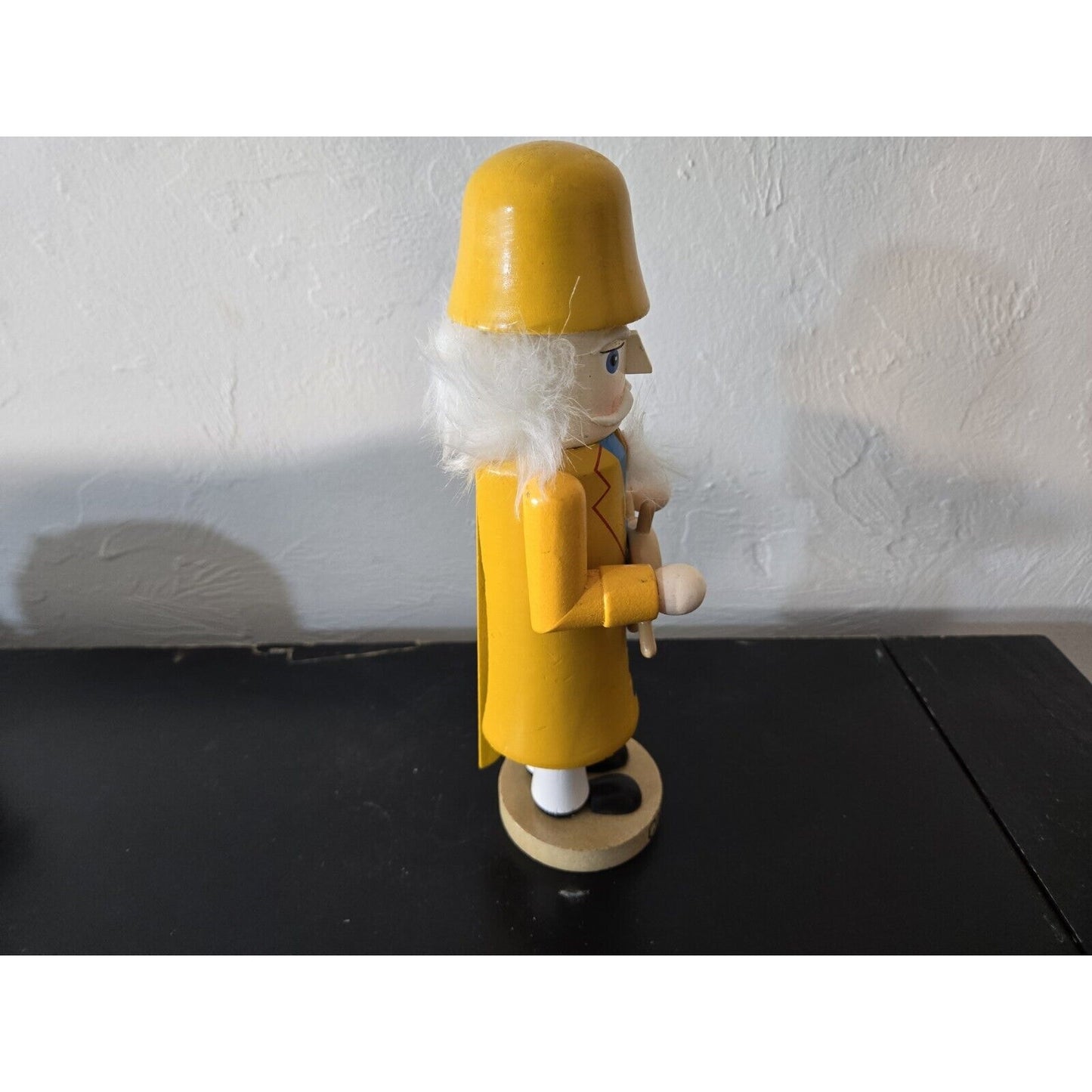 Wood Nutcracker Ships Captain Yellow Rain Gear Ships Wheel