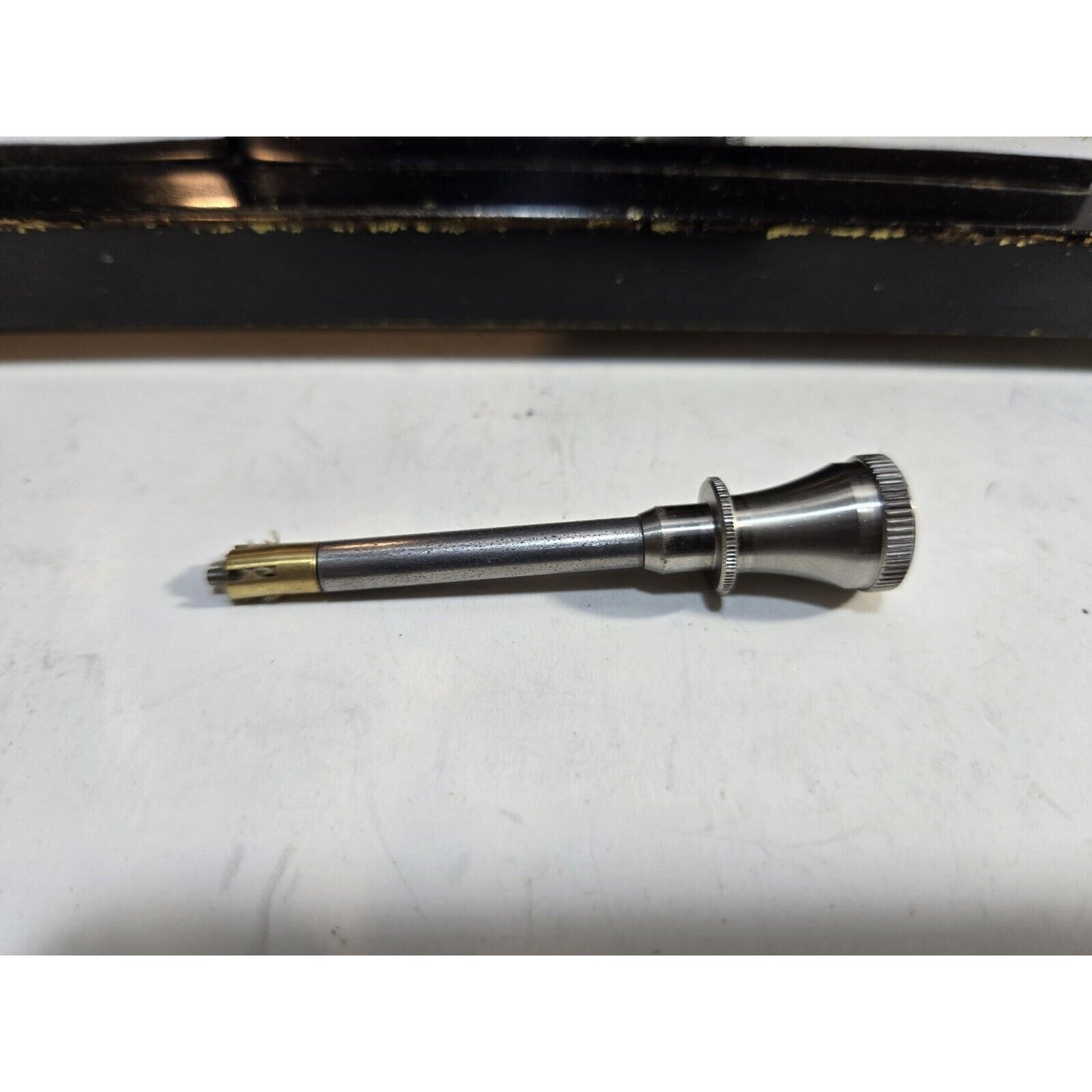 Vintage Working Ronson Chrome Black Enamel Touch Tip Lighter Cigarette Dispenser