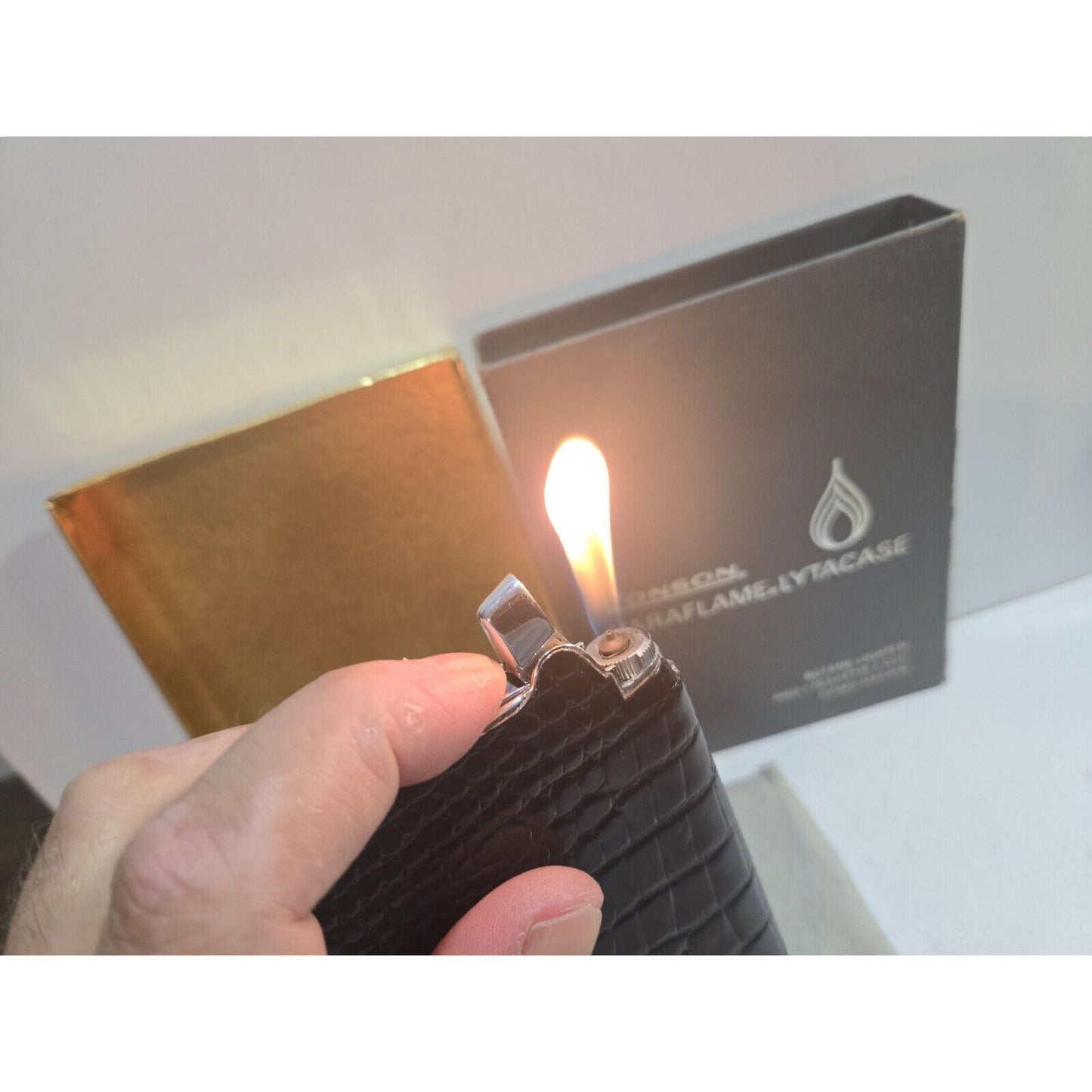 Vintage RONSON VARAFLAME LYTACASE Lighter, Cigarette Case Original Box 7568/14