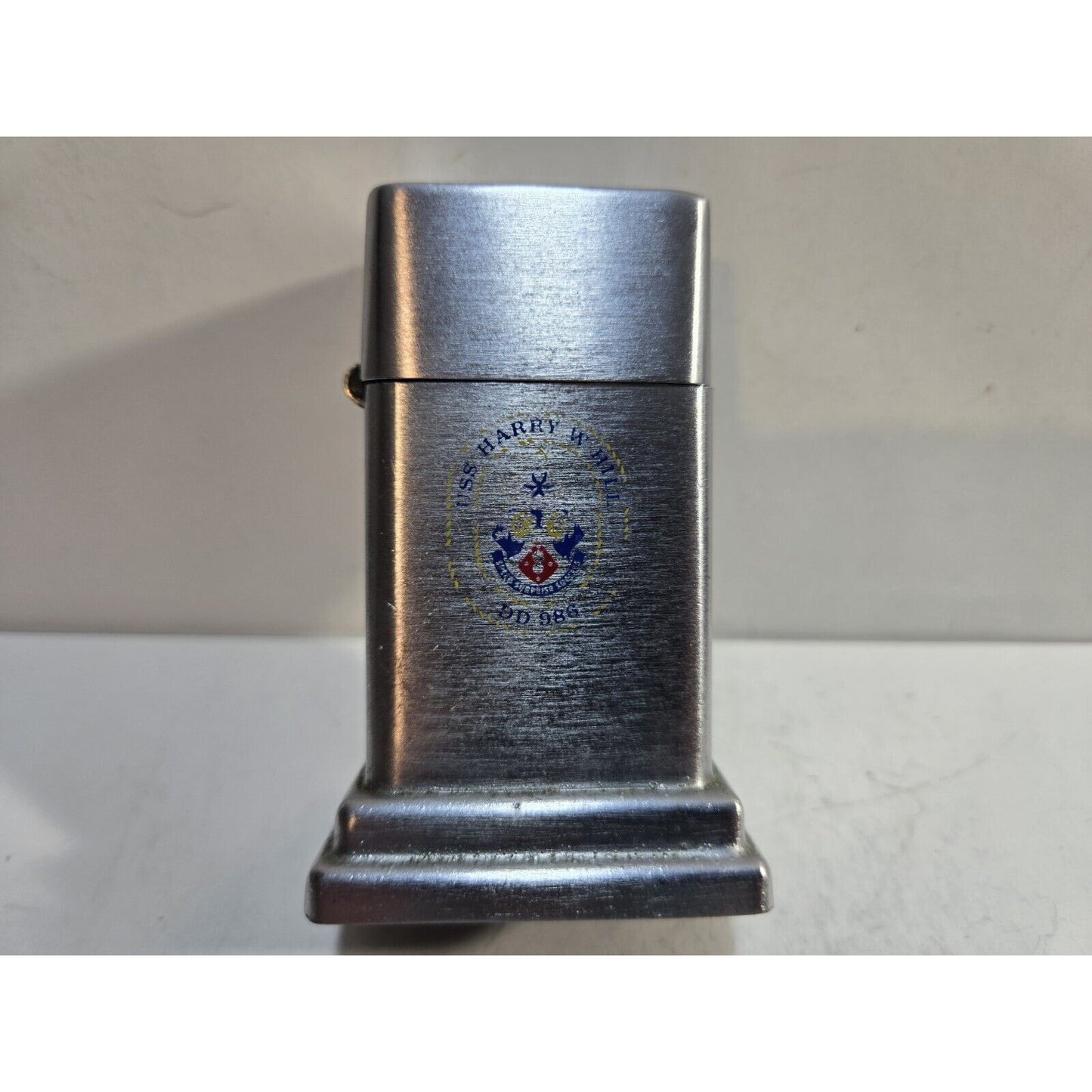 Vintage USS Harry Hill DD-986 ZIPPO AIRCRAFT CARRIER BARCROFT Table Lighter