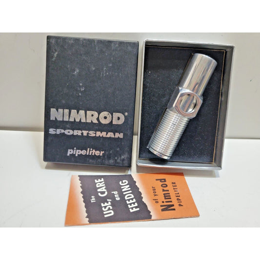 NOS Vintage Working Nimrod Pipeliter Pipe Lighter, Original BOX, UNLIT 6397/24