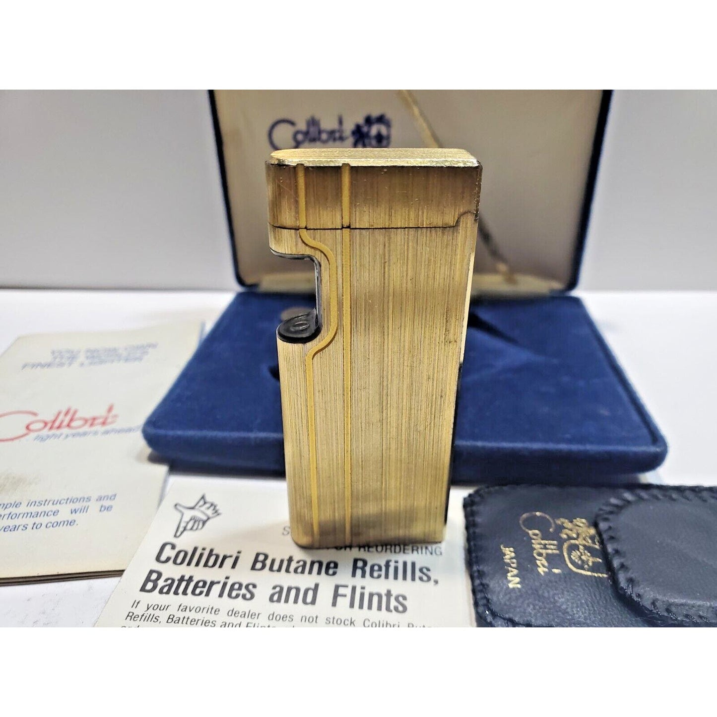 Vintage Colibri Beam Sensor Gold Tone Lighter, Original Box 6682/24