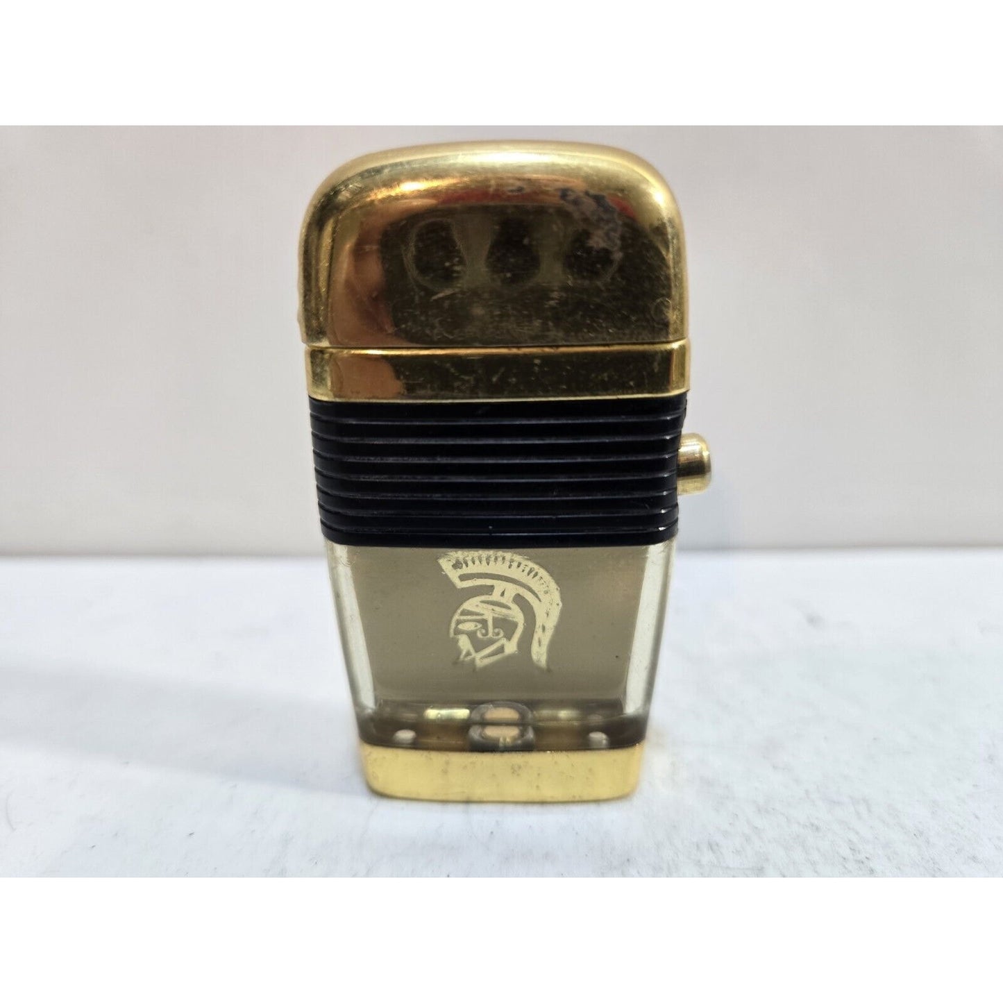 Working Vintage Trojan Spartan Centurion Helmet Scripto Vu Lighter 7129/29