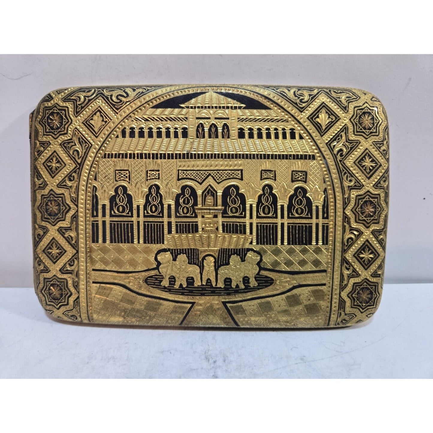 Antique Toledo Gold 24k Damascened 4 3/4 X 3 1/4" Cigarette Case 7700/2