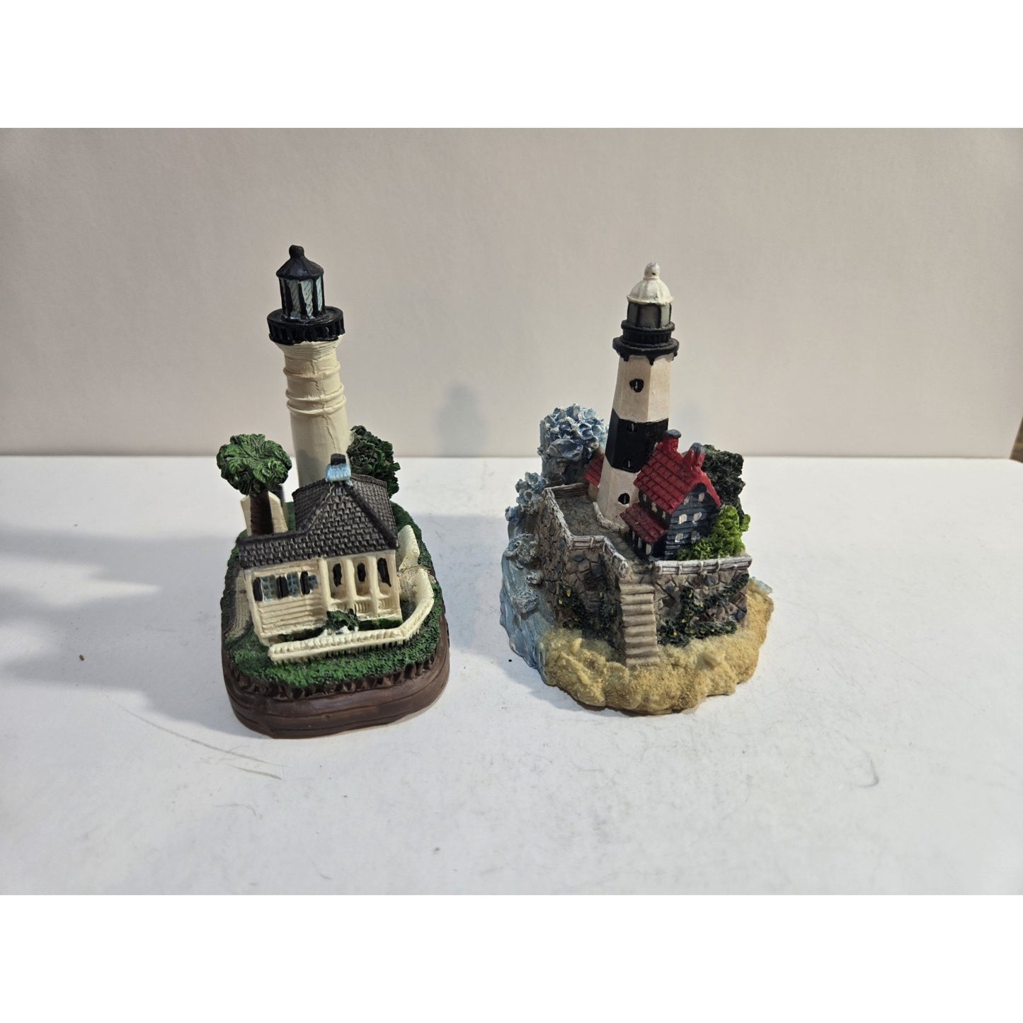 Lot Of 2 Ceramic Lighthouse Figurines