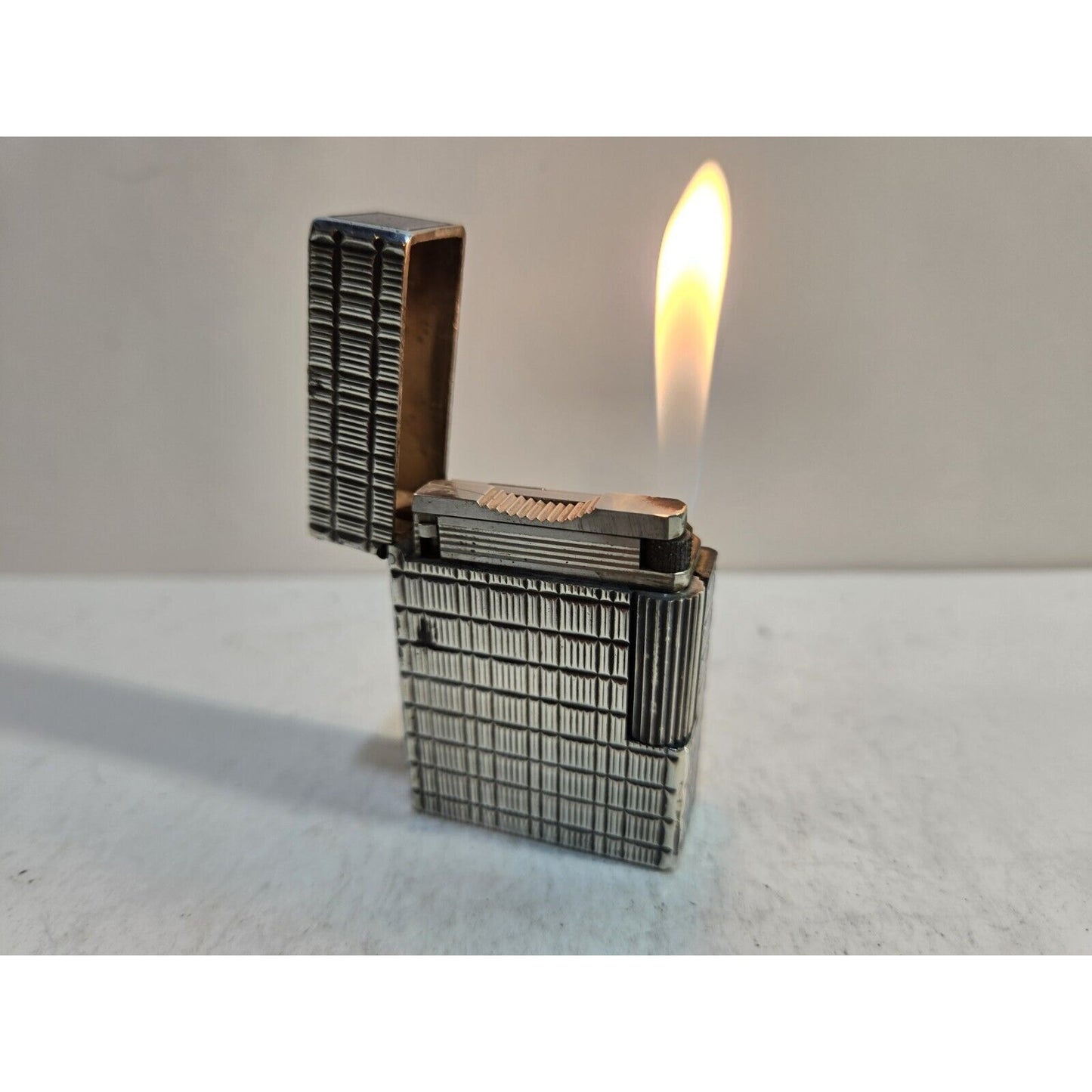 Working ST Dupont Lighter Line 1 Small- Paris, France- Silver Plated 7255/37