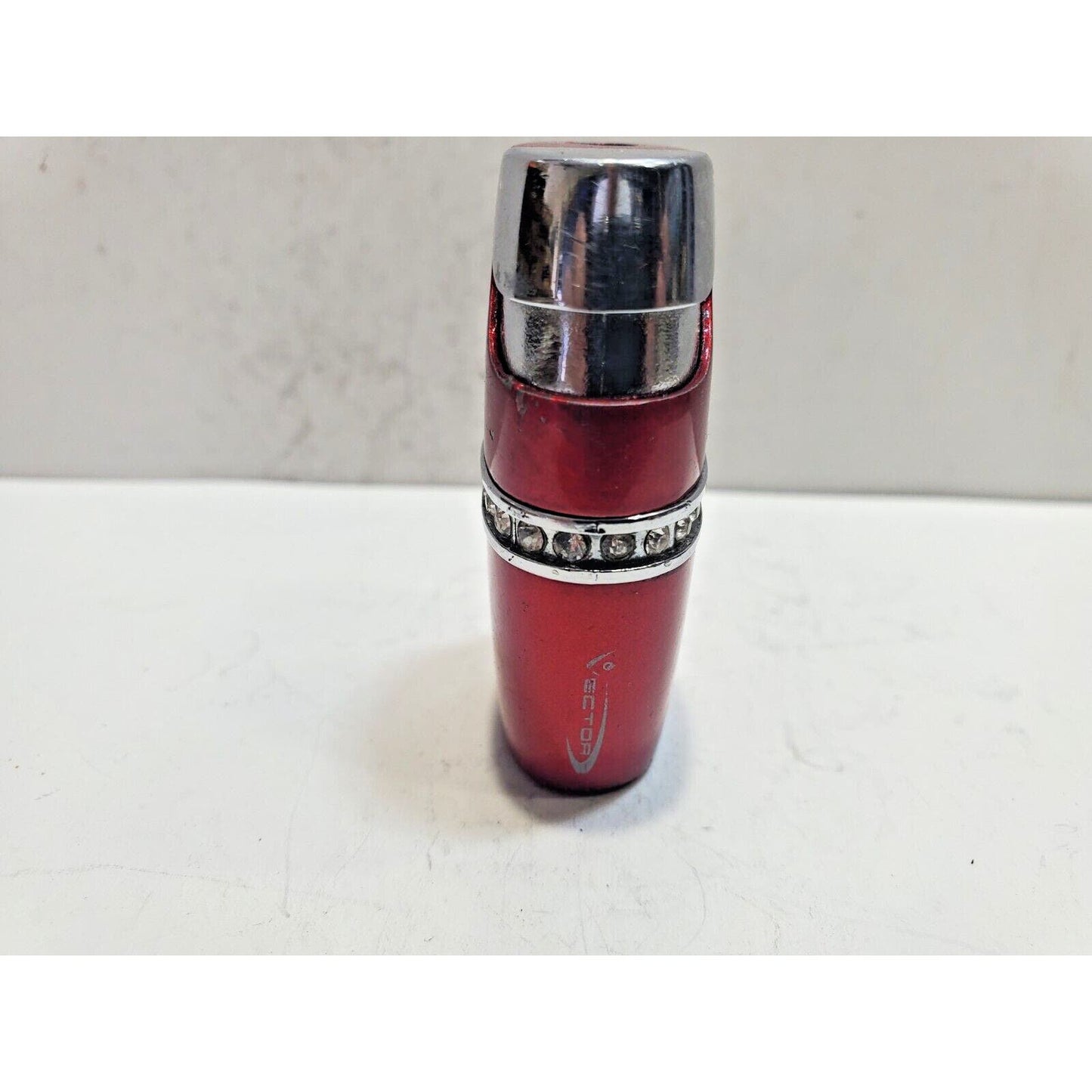 Vintage Working Lighter Mini Silver & Red Tone 6377/28