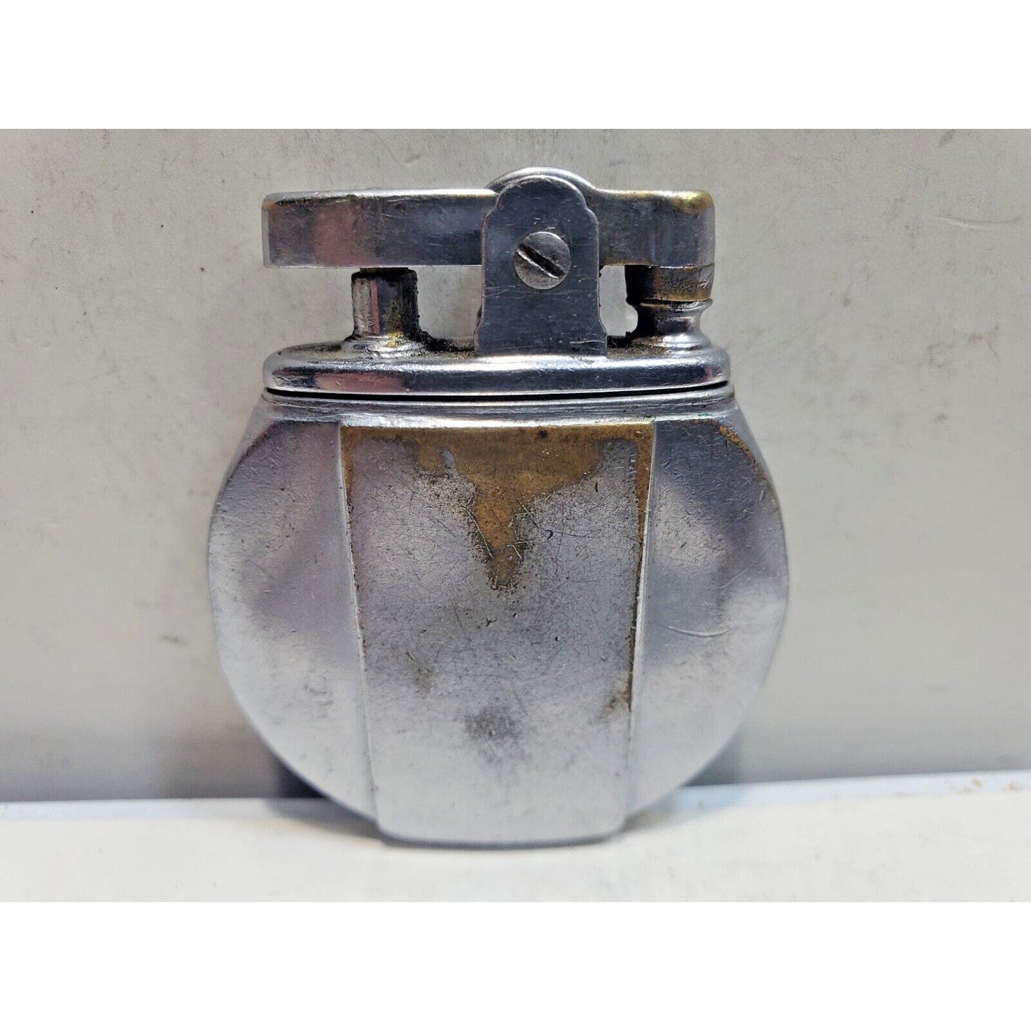 Working Vintage REGENT Ronson Round Silver Lighter / Rondette Model 6446/26