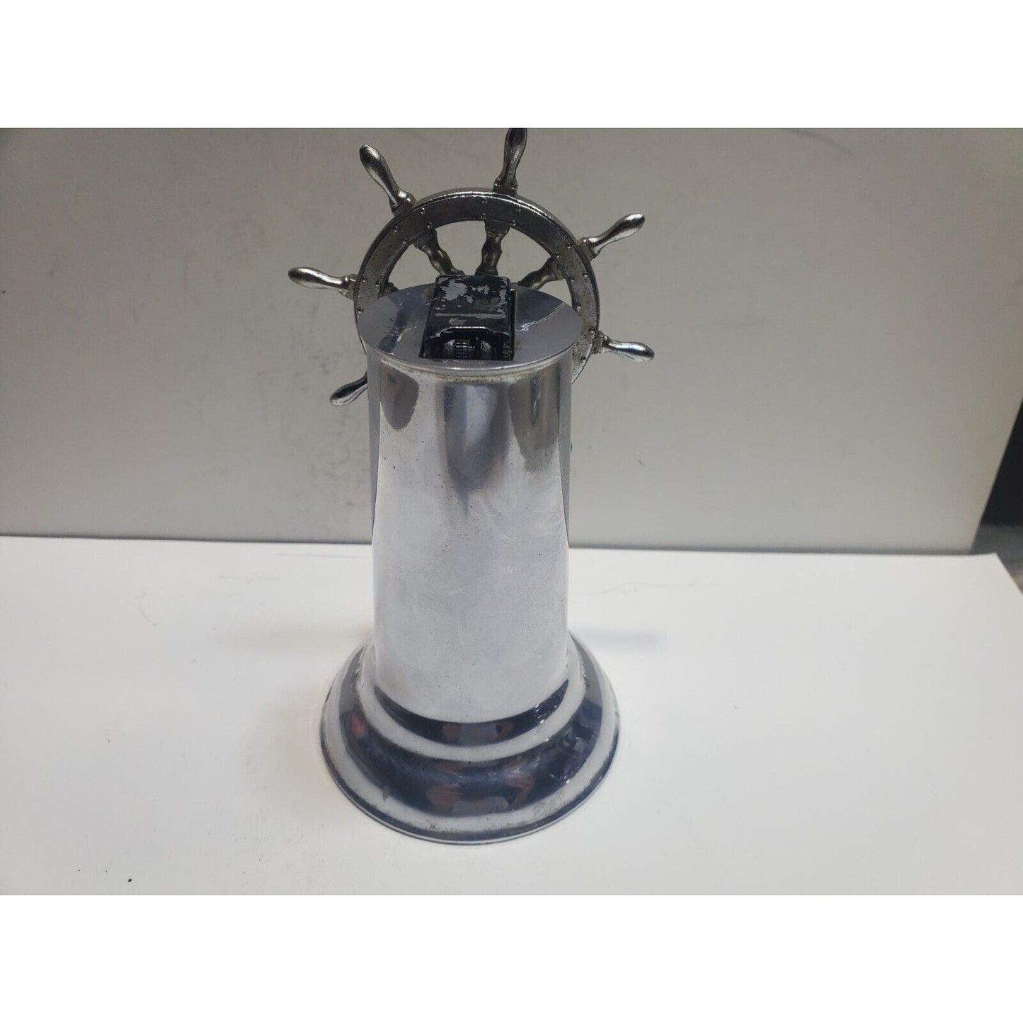 Vintage Unique Working Hamilton Lighter Chrome Nautical Ships Wheel 6463/47