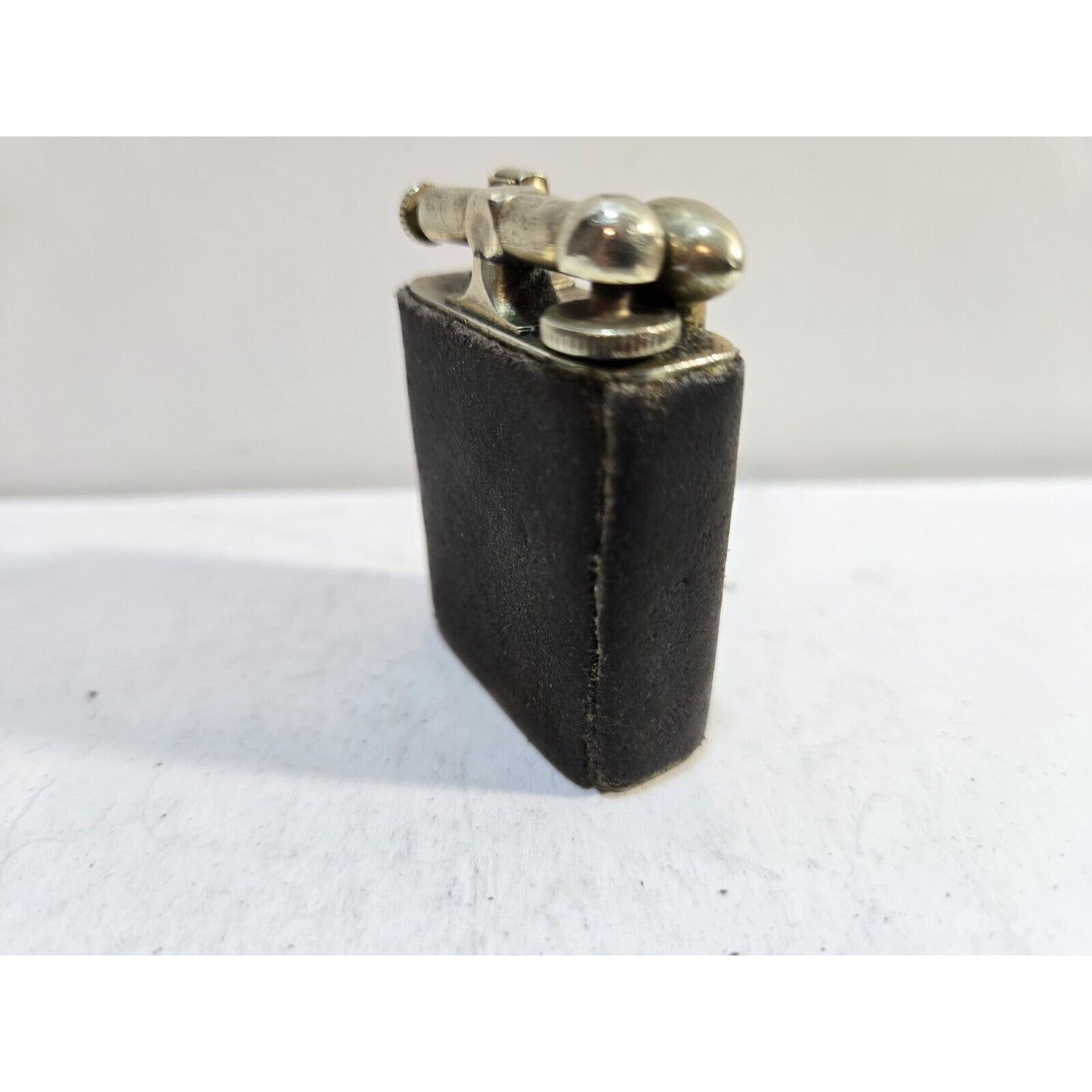 Vintage Working CLARK 18Kt Gold Electro Plate Ostrich Skin Wrapped Lighter