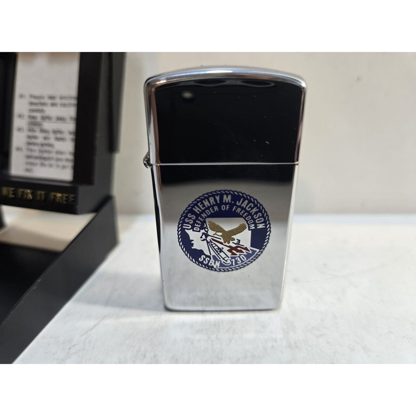 NOS Vintage Working USS HANRY JACKSON SSBN 730 Zippo Lighter Orig Box 7607/24