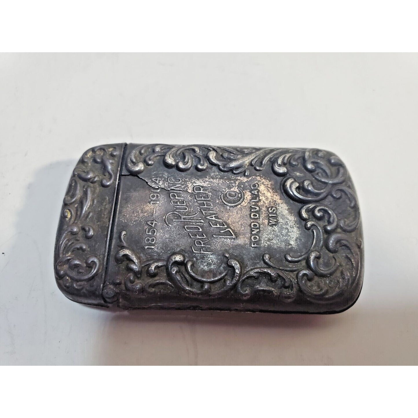 Vintage Winnebago 1904 Ornate Silver Match Safe CASE Vesta Holder 6790/31