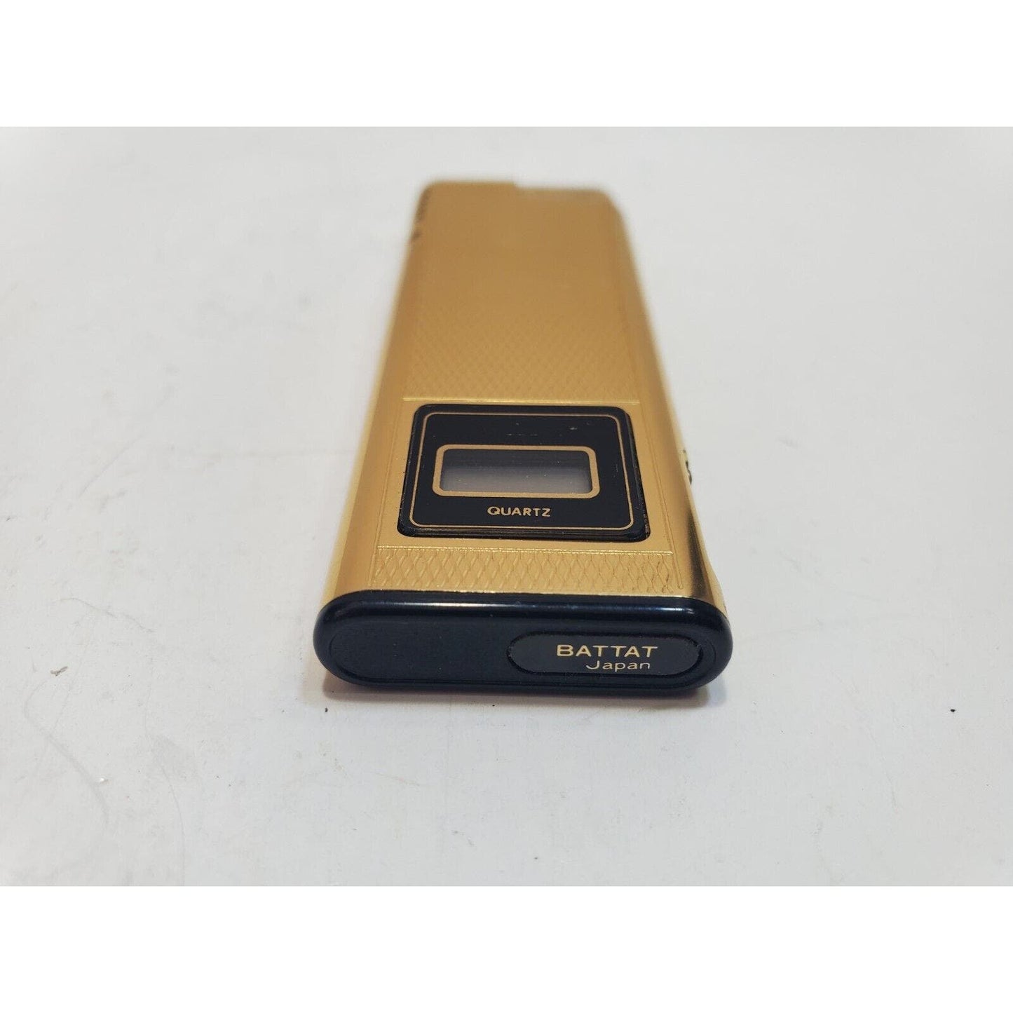 NOS Working Vintage BATTAT Gold Tone Lighter & Clock 6385/34