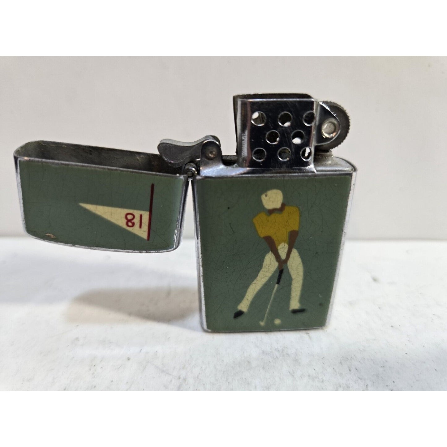 Working Vintage Rogers Lighter Golfer on the 18th Hole Made In Japan 7258/30
