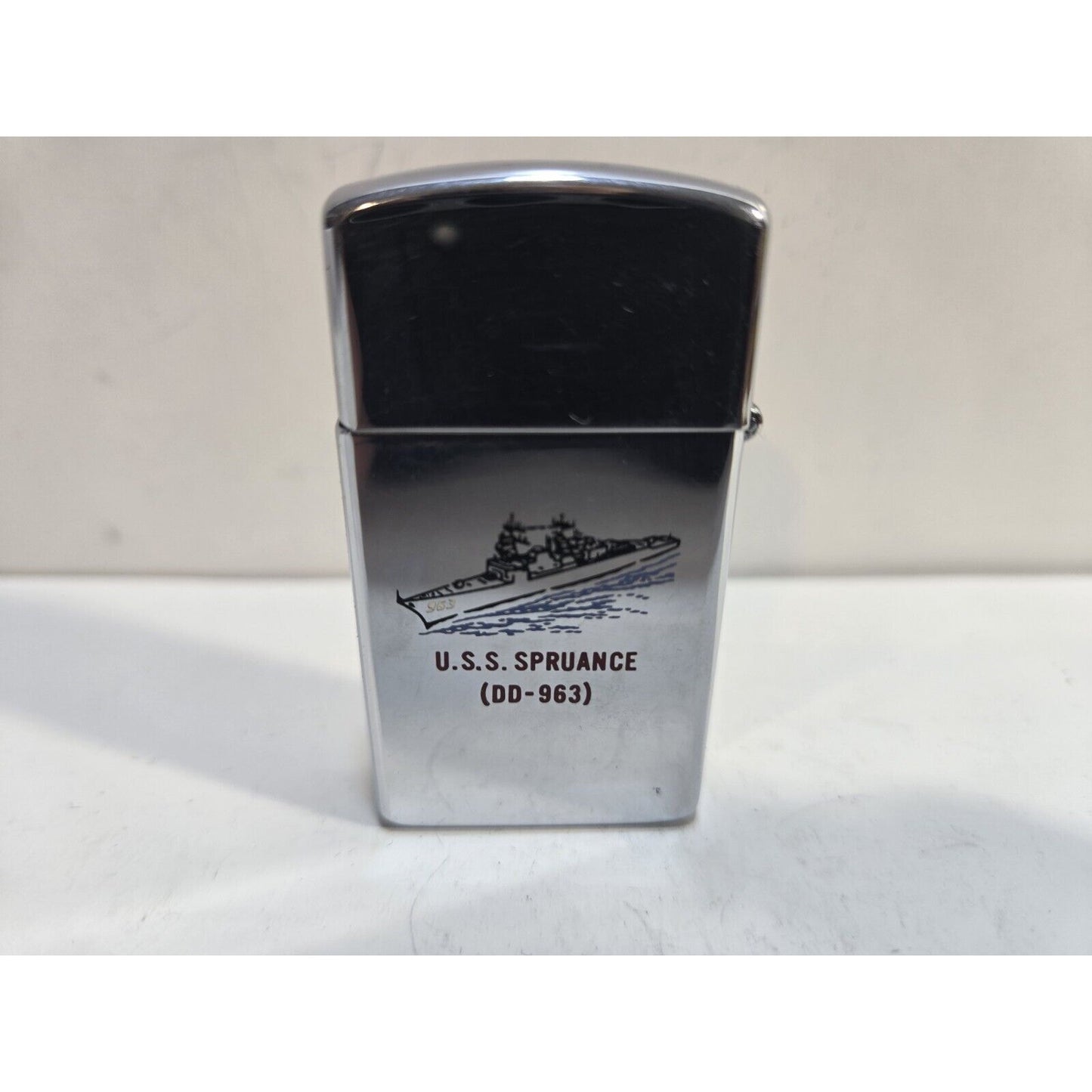 Vintage Zippo US Navy Lighter DD-963 USS Spruance Class Destroyer 6866/33