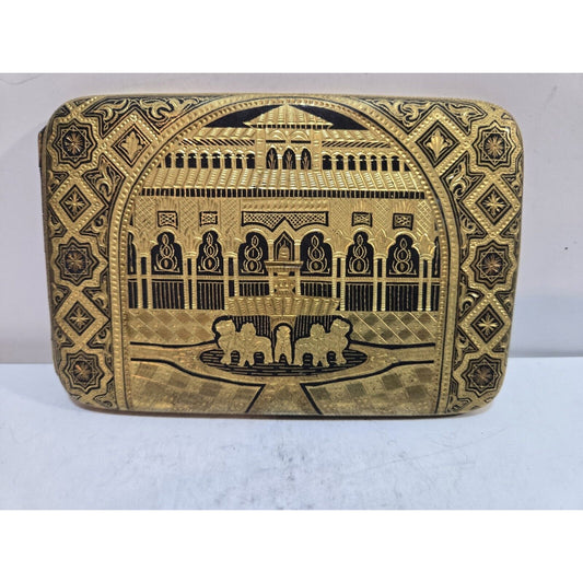 Antique Toledo Gold 24k Damascened 4 3/4 X 3 1/4" Cigarette Case 7700/2