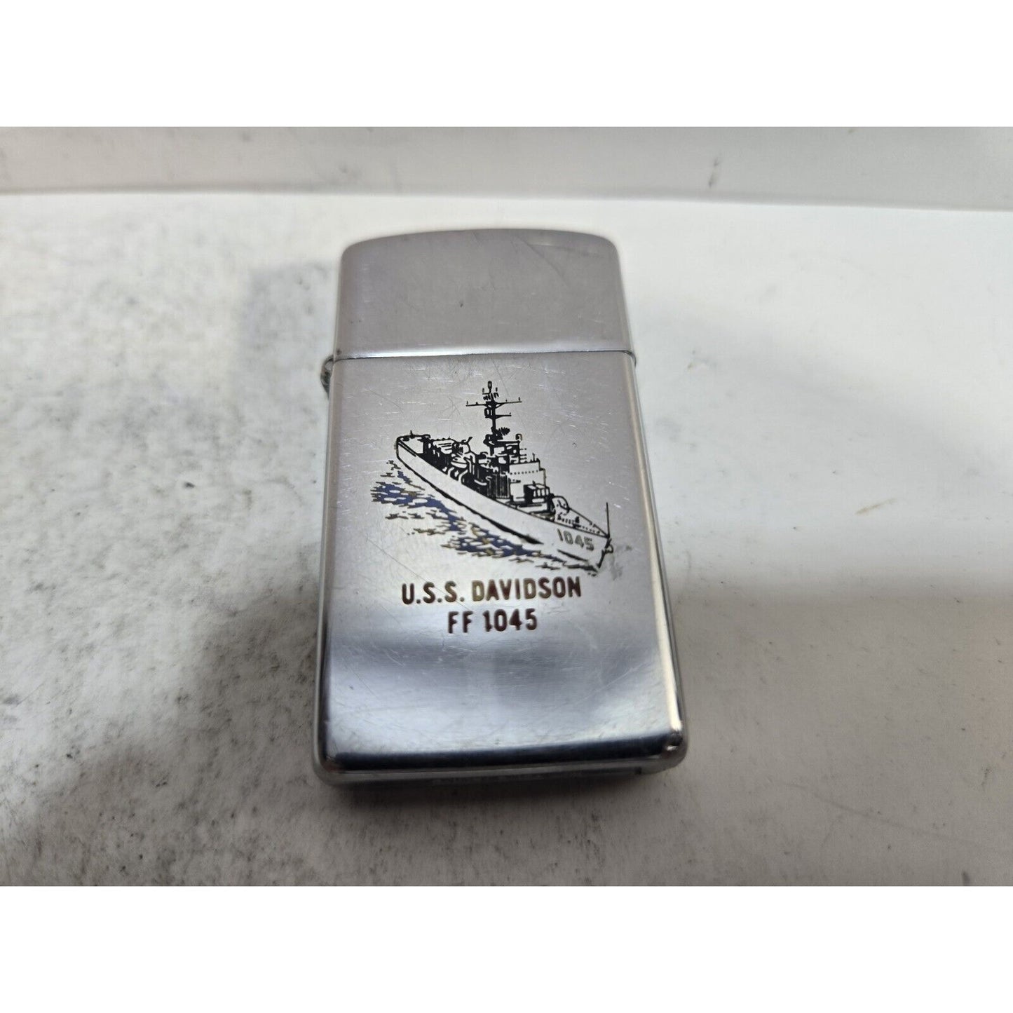 Vintage Working USS Davidson FF 1045 Zippo Lighter 7511/33