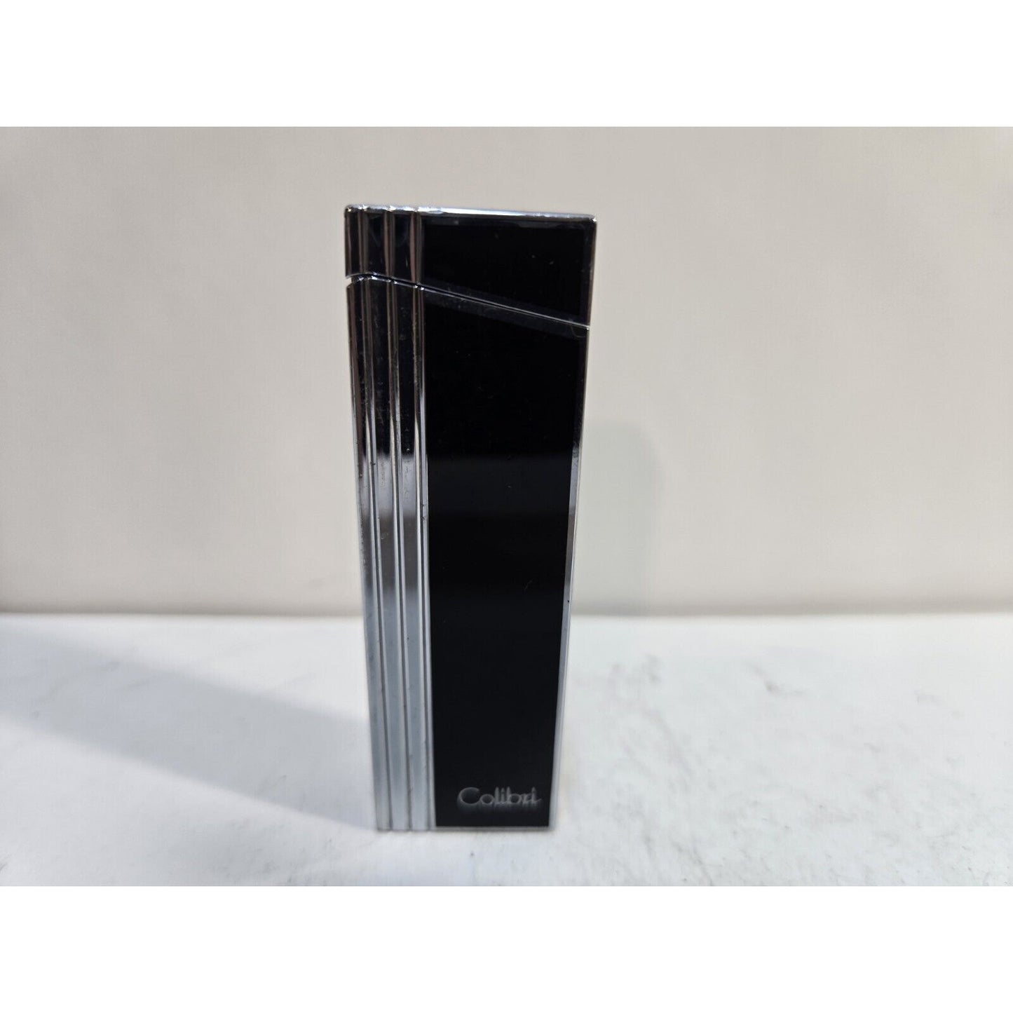 WORKING COLIBRI TORCH Silver & Black Enamel LIGHTER 697436