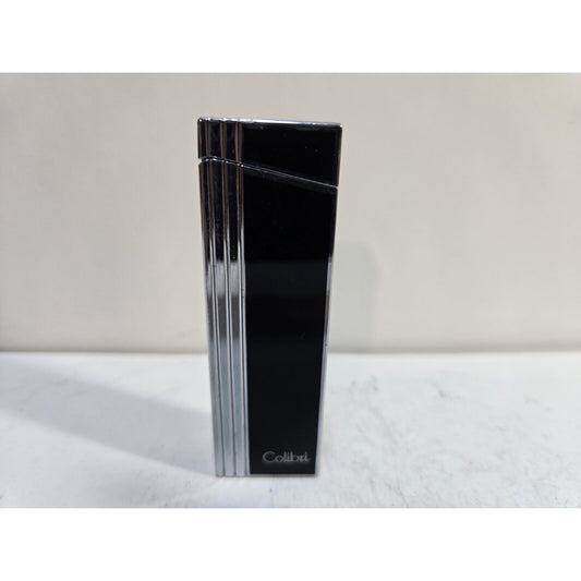 WORKING COLIBRI TORCH Silver & Black Enamel LIGHTER 697436