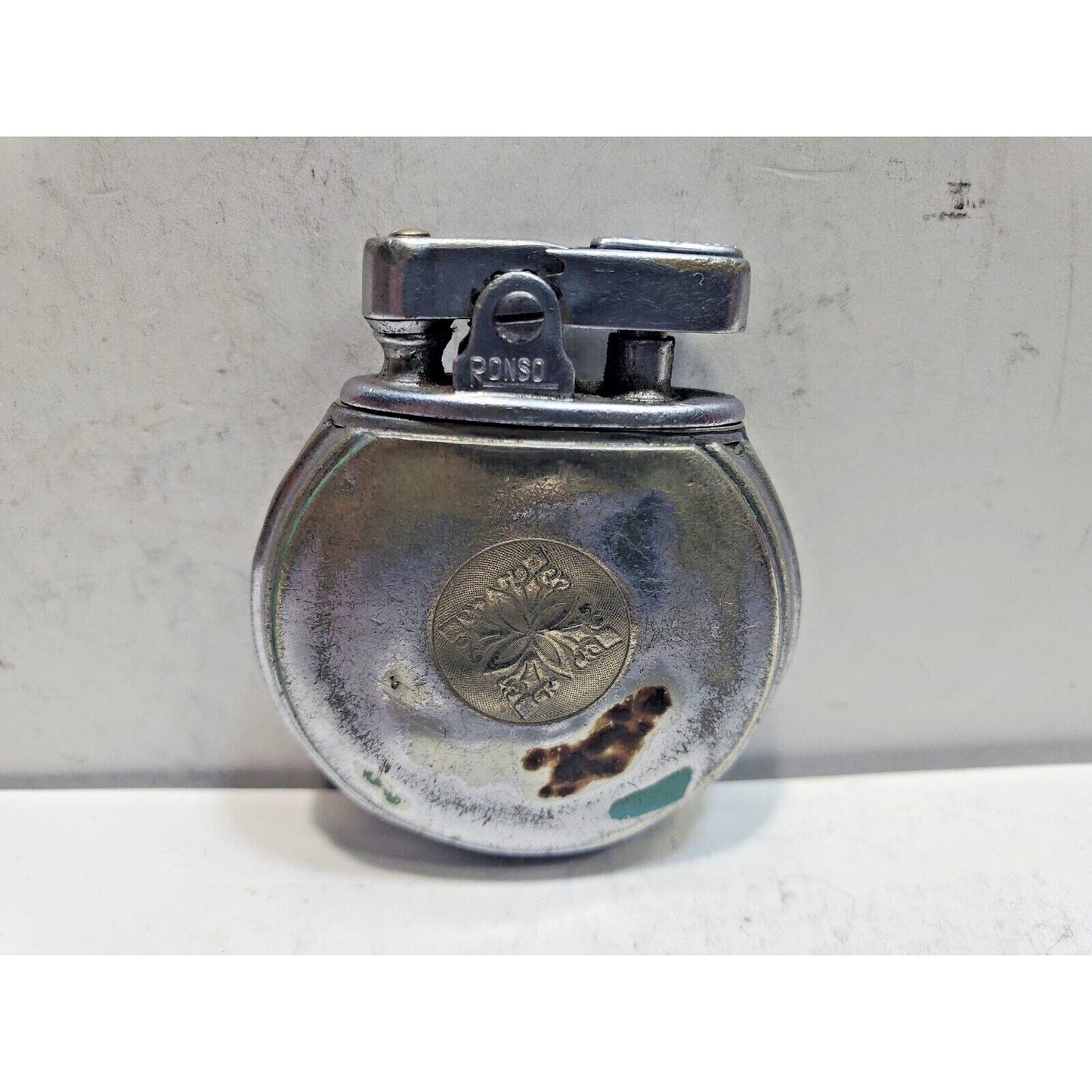 Vintage Working 1930's Ronson Rondette Jr. Silver Tone Lighter 6443/26
