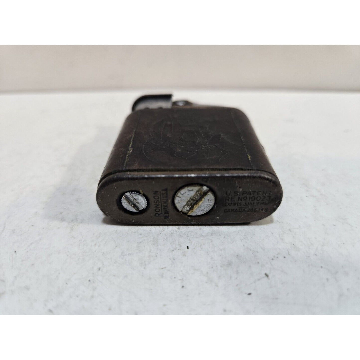 Work WWII VINTAGE BLACK RONSON WHIRLWIND MILITARY LIGHTER, WARTIME 6079 7435/26