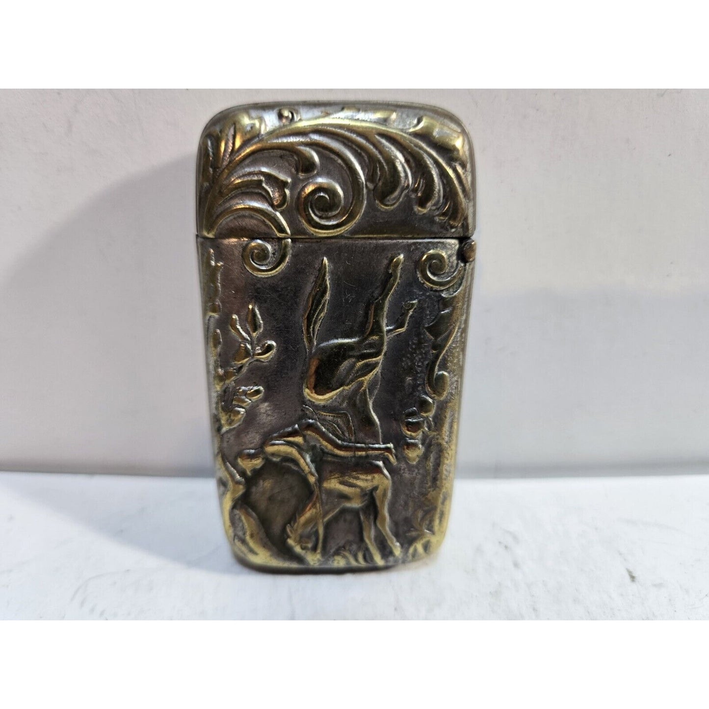 Antoque Horse RACING SPORTING GENTS 3-D Match Safe Case 7295/31