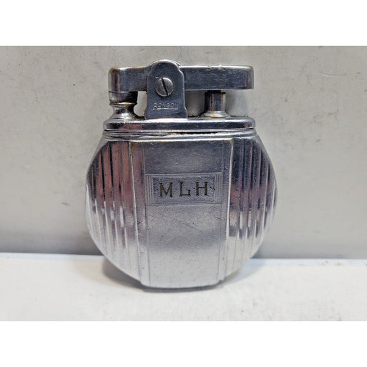 Working Vintage REGENT Ronson Round Silver Lighter / Rondette Model 6446/26