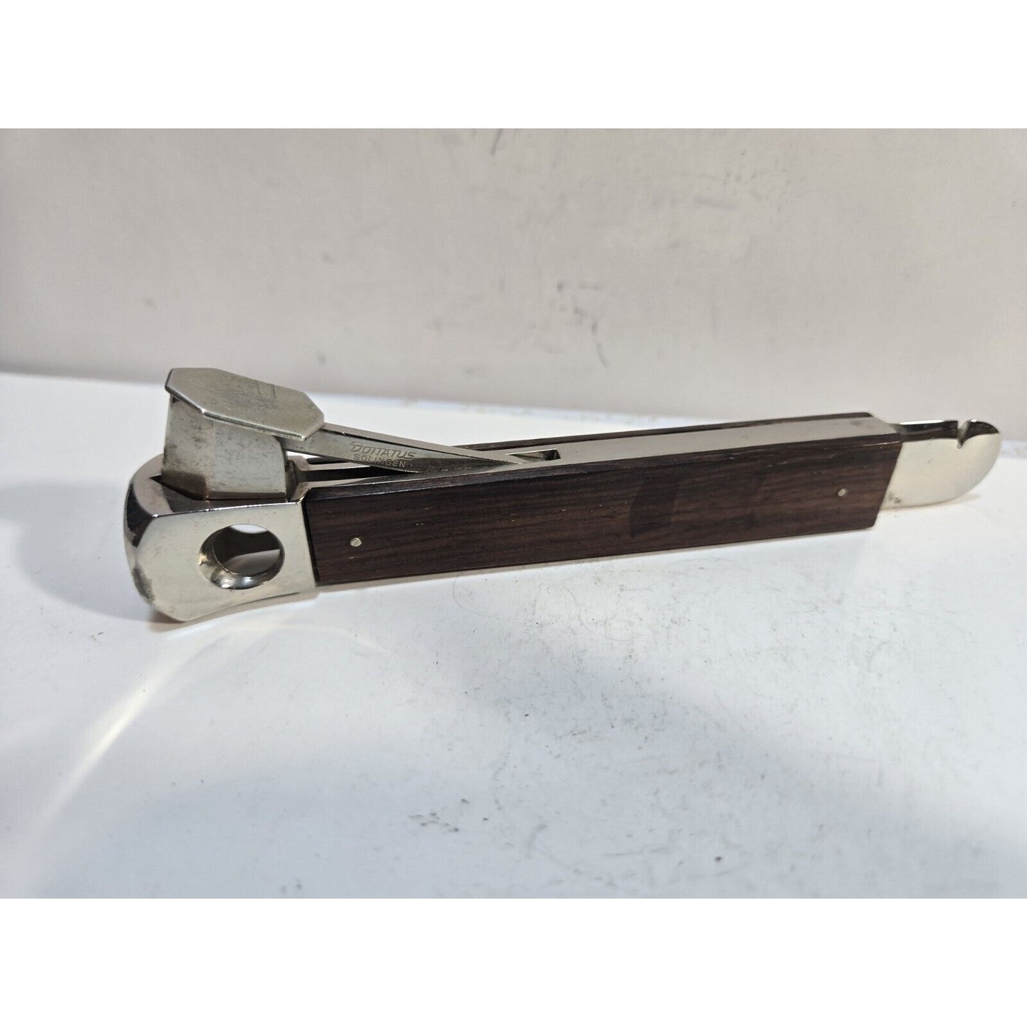 Vintage Working German Donatus Solingen Silver Tone Cigar Cutter 6872/6