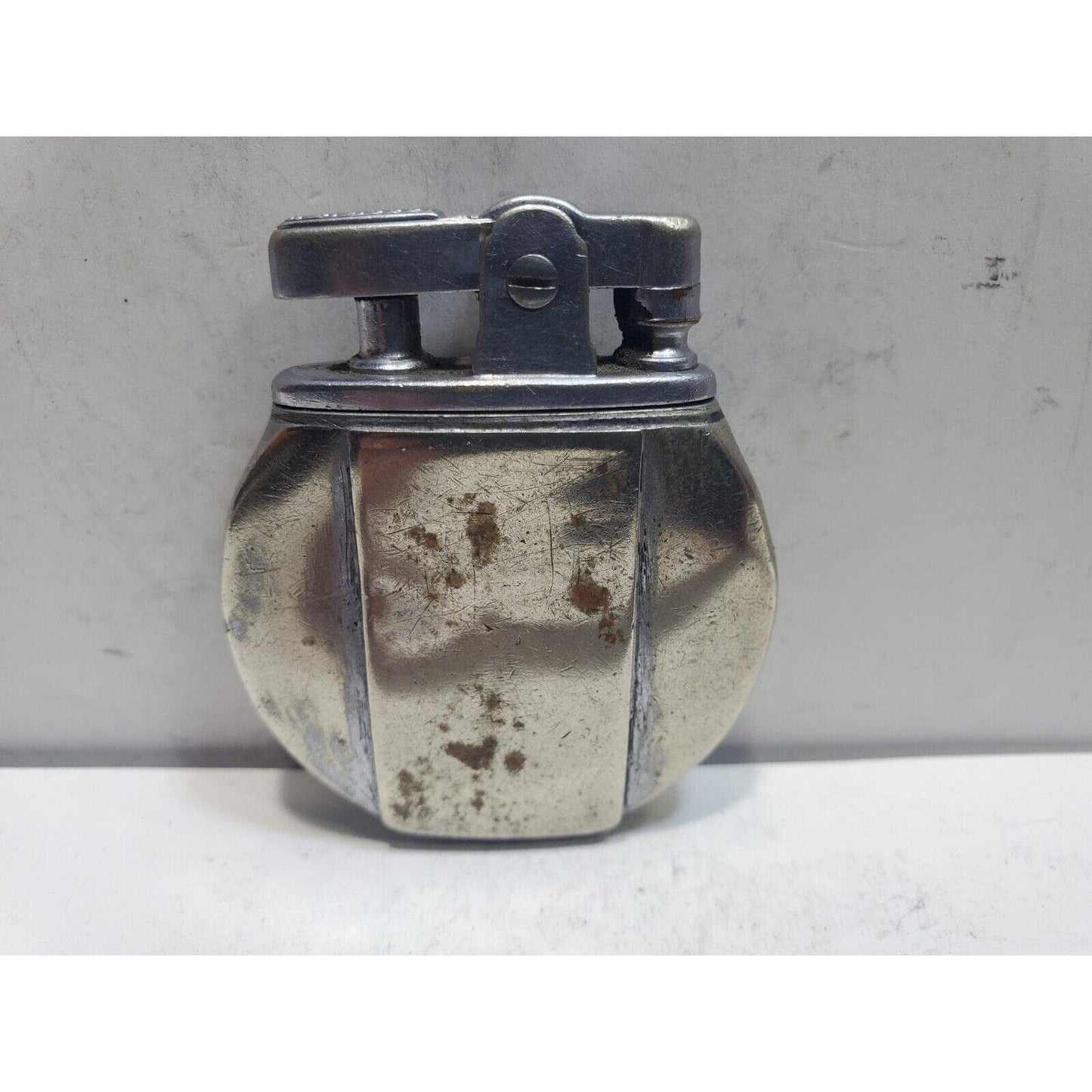 Working Vintage REGENT Ronson Round Silver Lighter / Rondette Model 6442/26