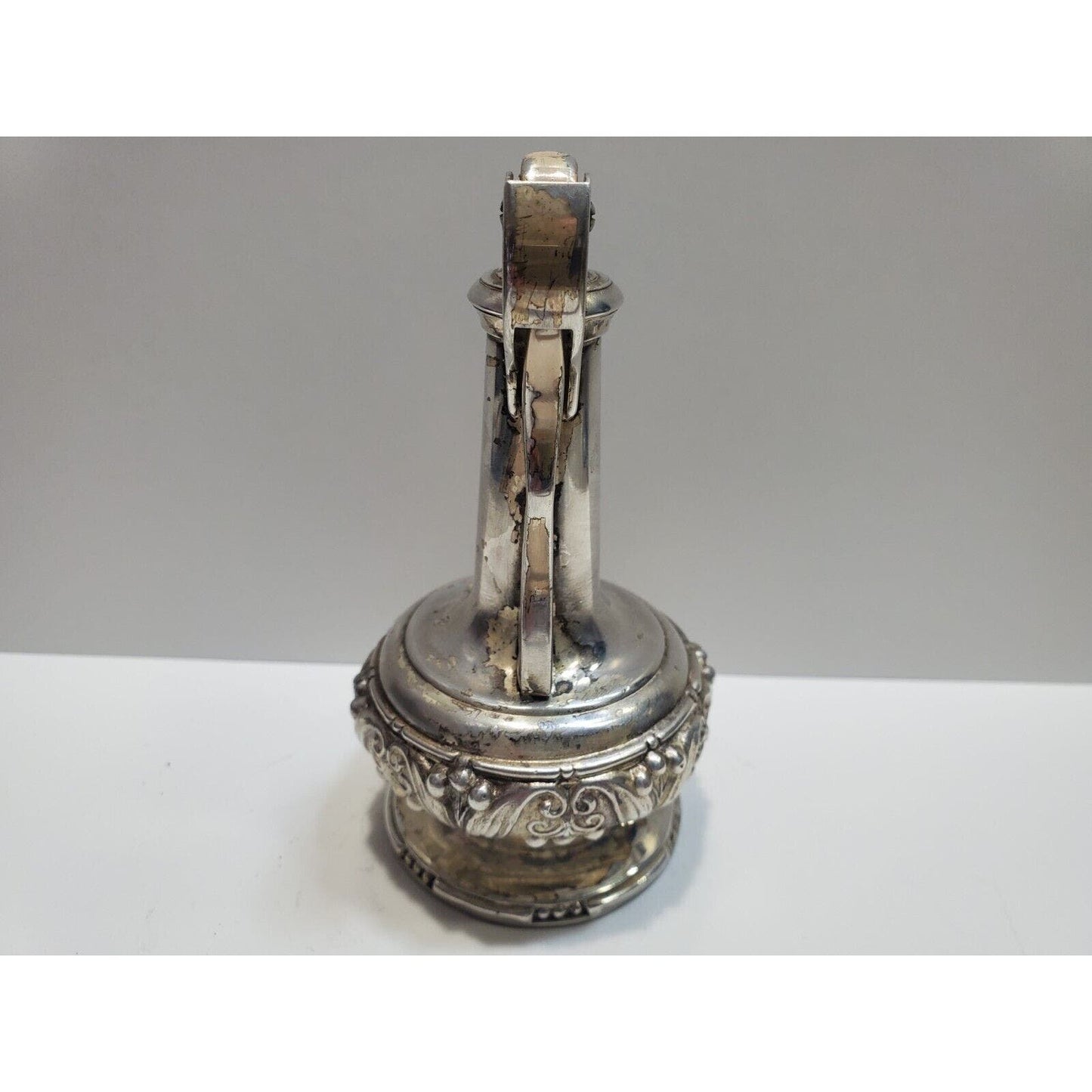 Working VINTAGE RONSON Silver Plate Decanter Table Lighter Mid Century 6505/13