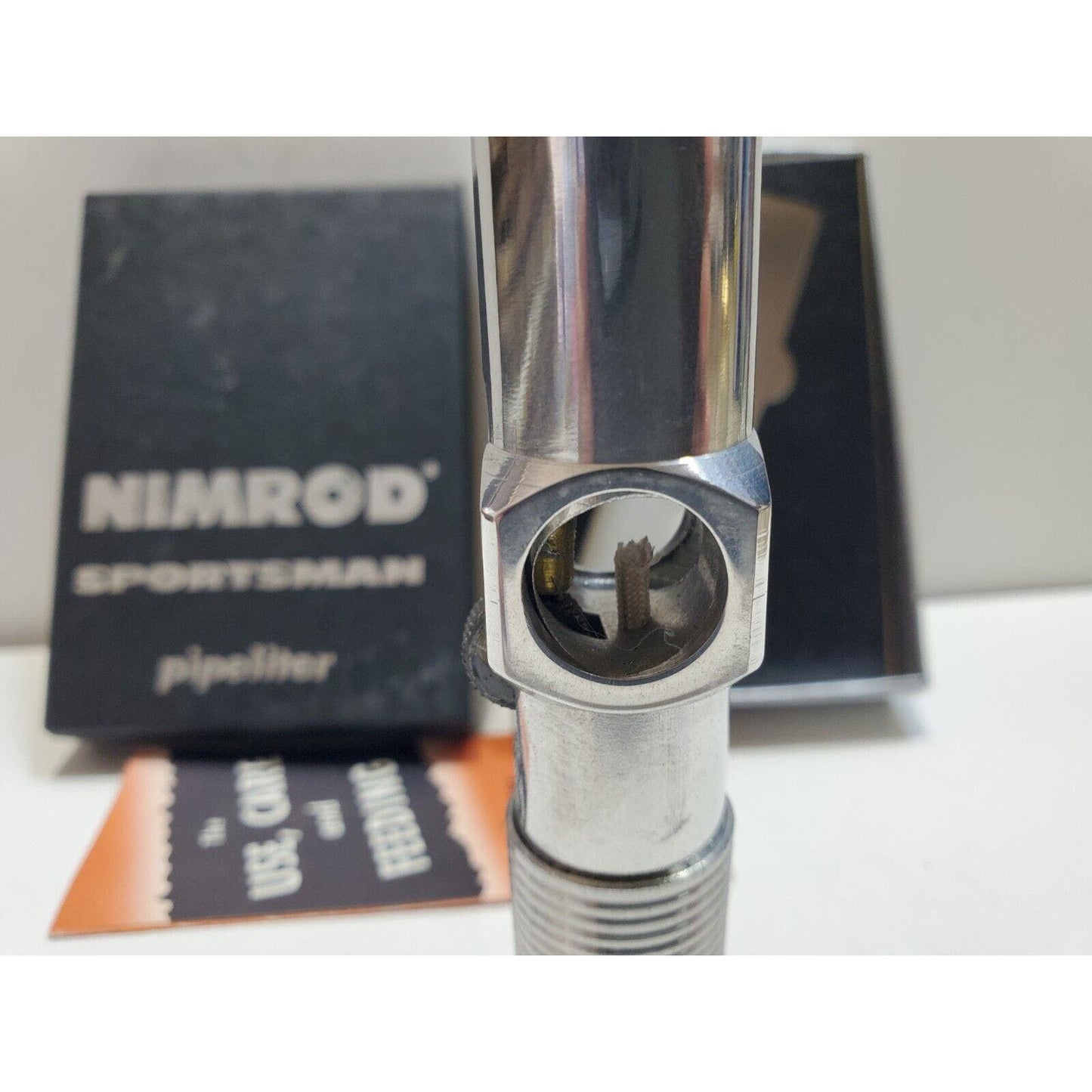 NOS Vintage Working Nimrod Pipeliter Pipe Lighter, Original BOX, UNLIT 6397/24