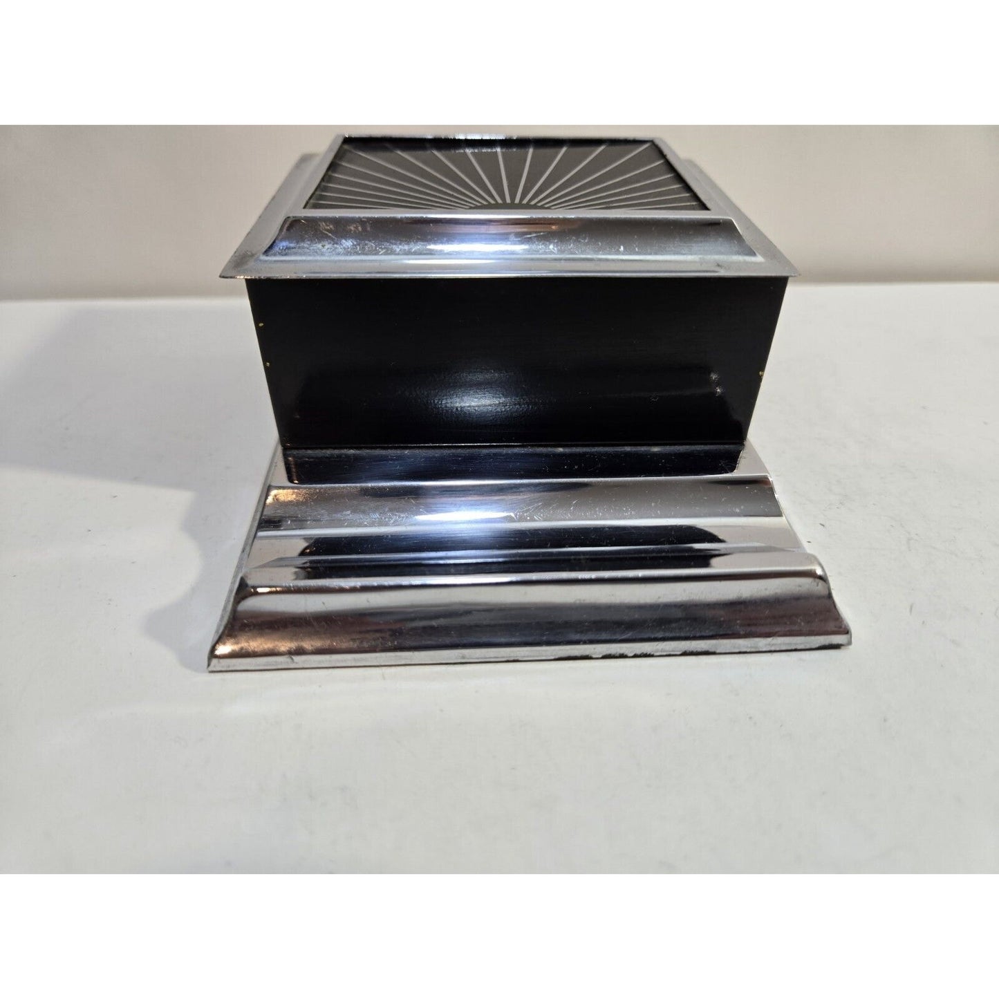 Vintage Art Deco Enamel & Silver Tone Cigarette Dispenser Box, Case 7265/40