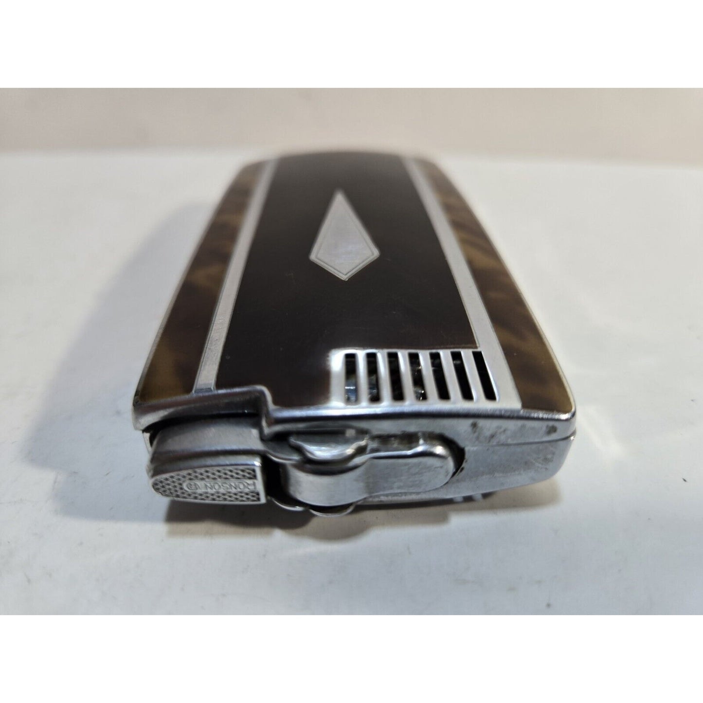 Vintage Working Ronson Pal Cigarette Case Enamel Silver Tone LIGHTER 6819/14